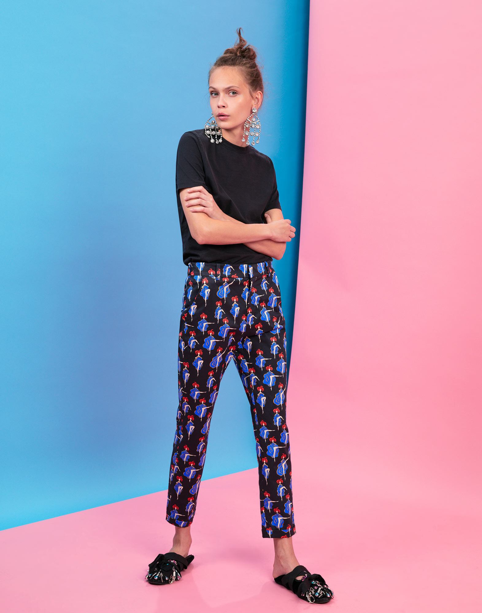 LaDoubleJ Capri Pants Can Can Blu TRO0009COT002CAN0002