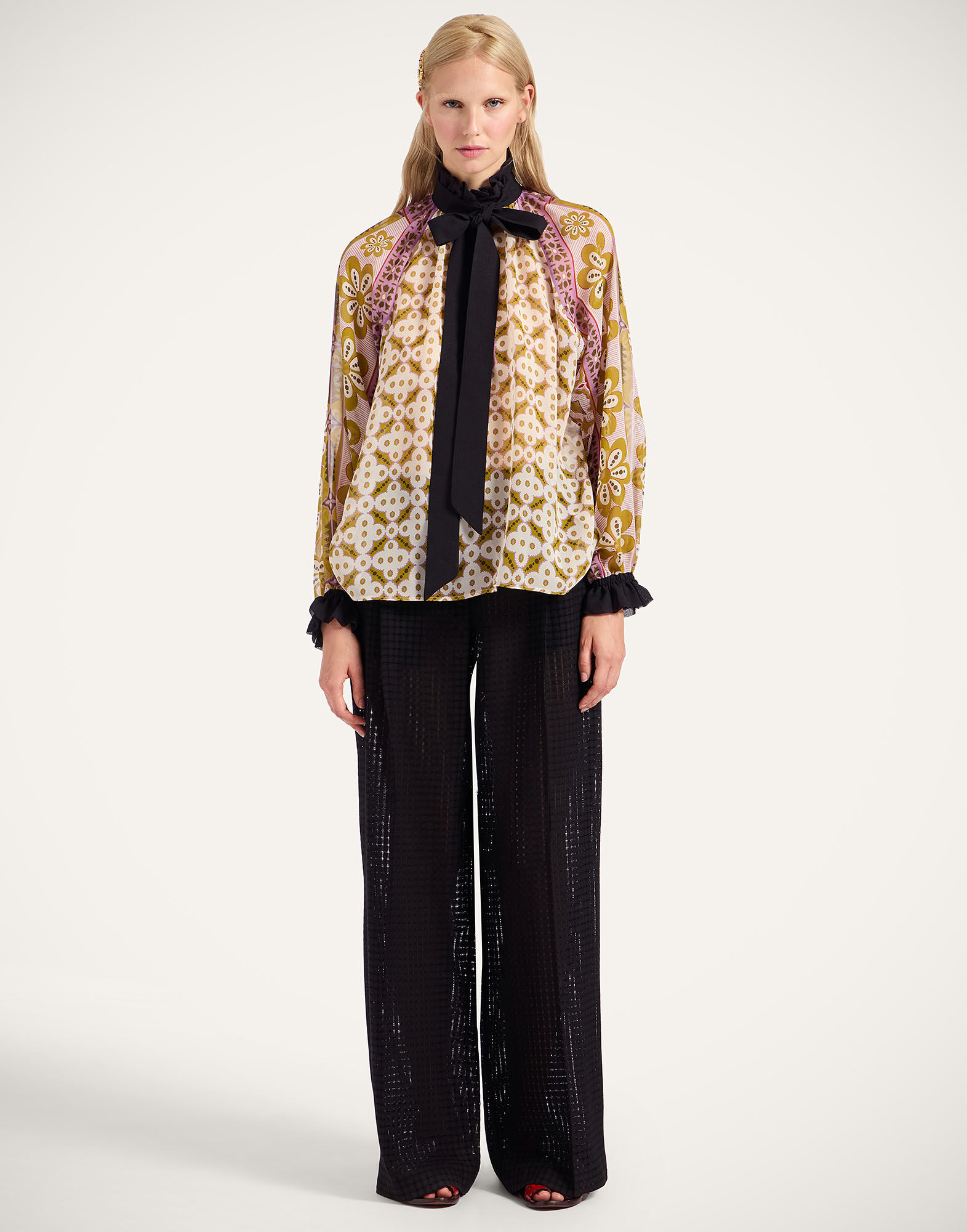 La DoubleJ Cerere Blouse Pagoda Plac&eacute;e Pink SHI0086SIL014PAG01PI01