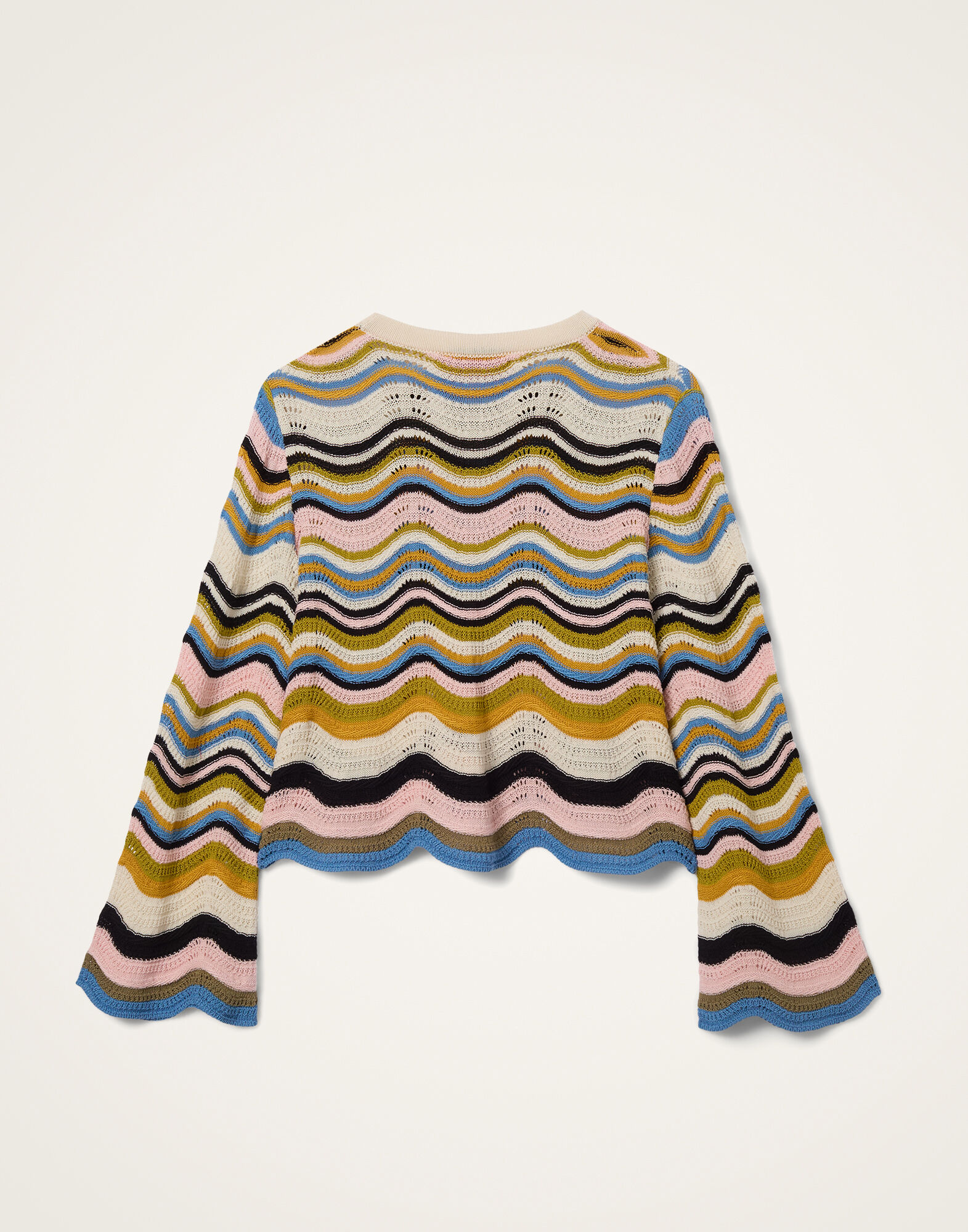 La DoubleJ Chevron Crop Sweater Multicolor Geen &  Pink PUL0265KNI158VA499PI01