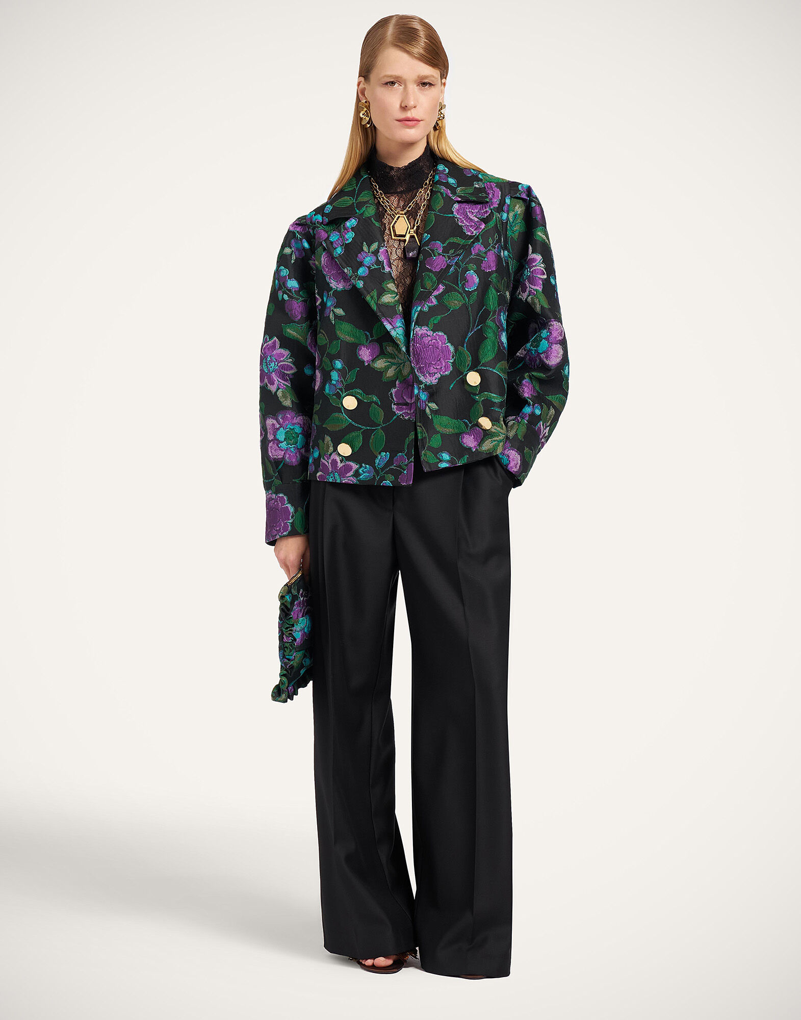 La DoubleJ Victoria Jacket Botanical Black JAC0201JCQ144BOT01BL01