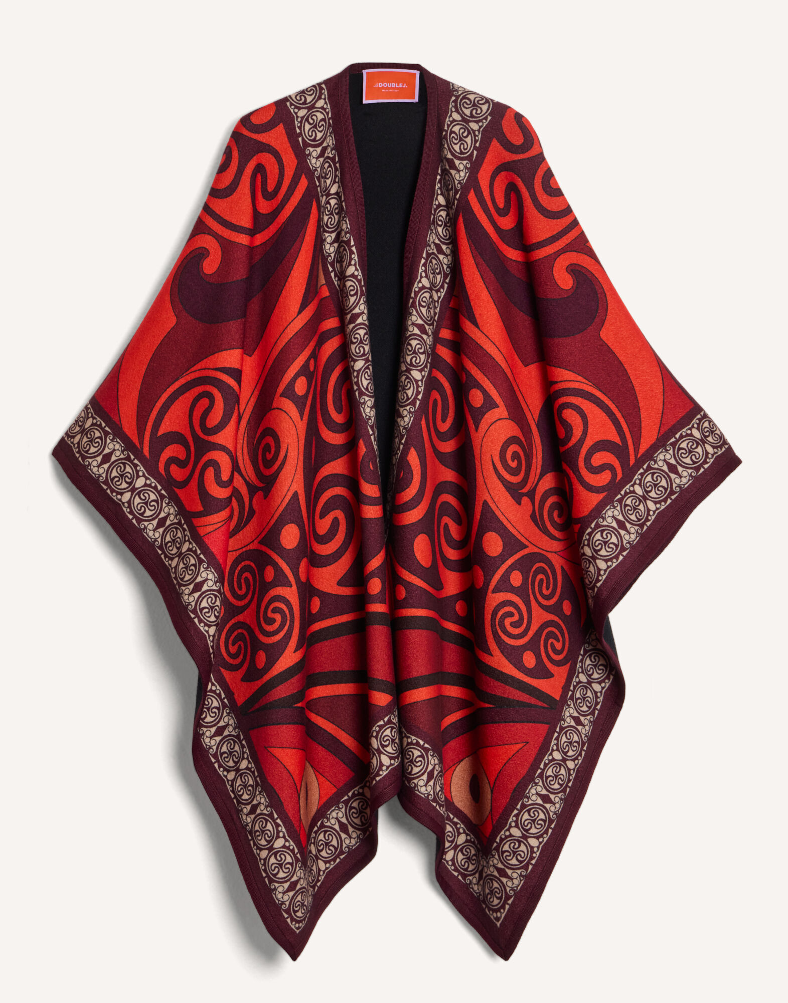 La DoubleJ Soul Poncho Alchemy Plac&eacute;e Dark Red SCA0047PLA003ALC03RE40