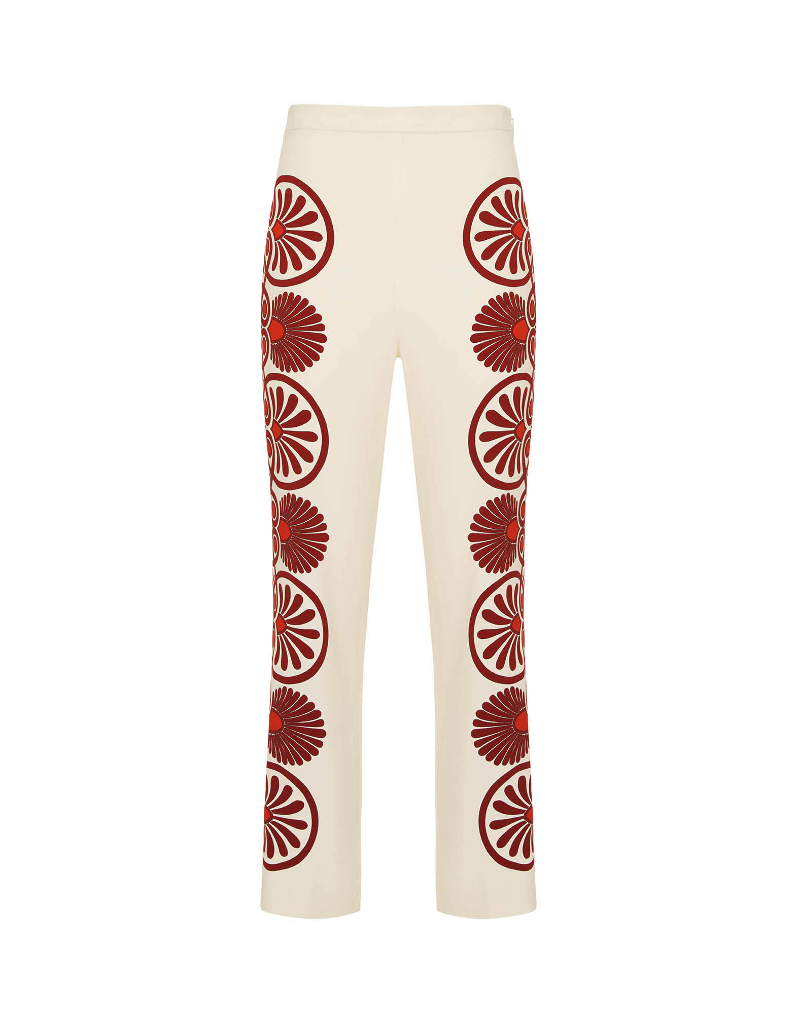 La DoubleJ Stretch Pants Medallion Plac&eacute;e Cream TRO0054VIS011MED01WH03