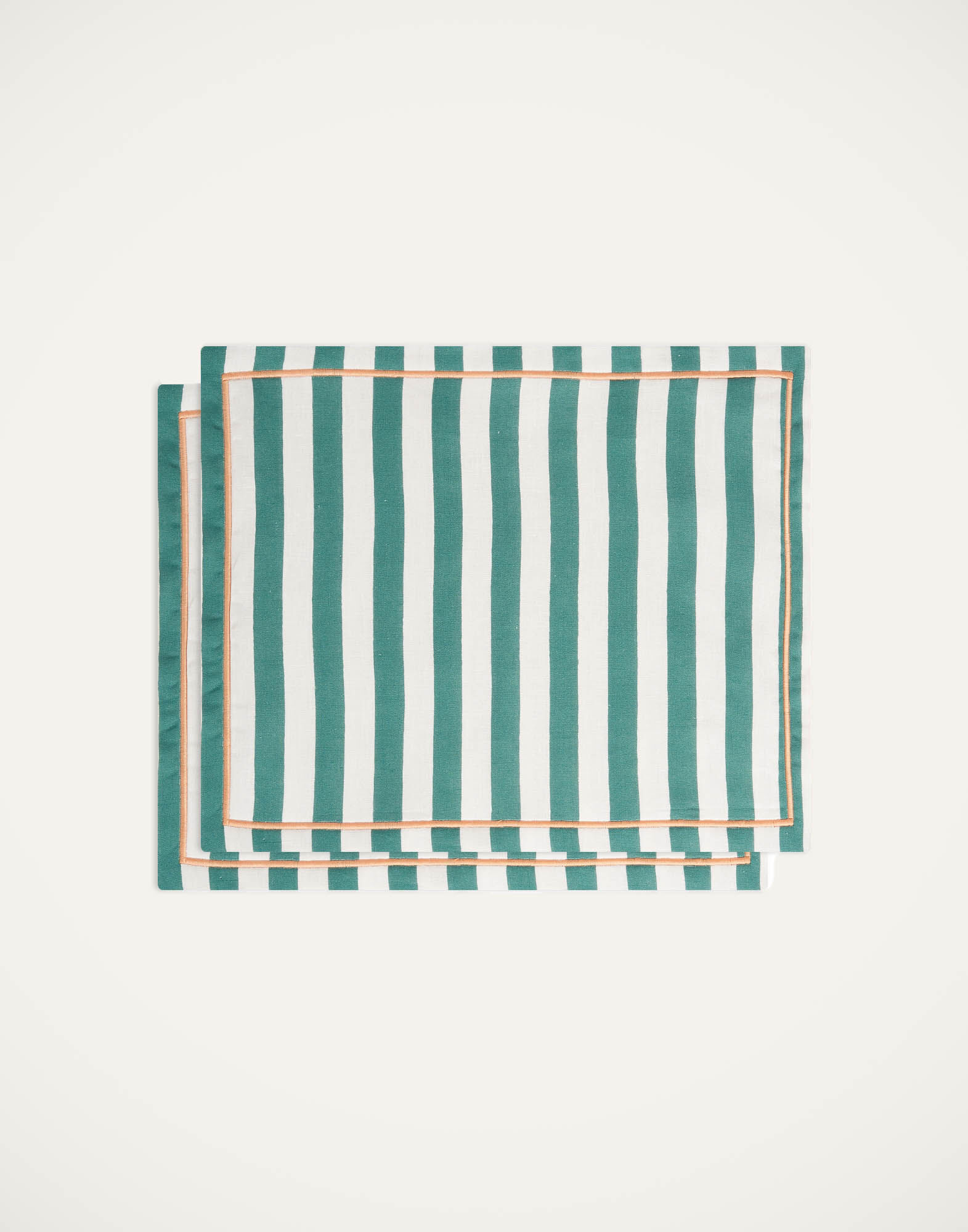 La DoubleJ Placemat Set Of 2 Riviera Green PMT0006LIN001RIV07GR02