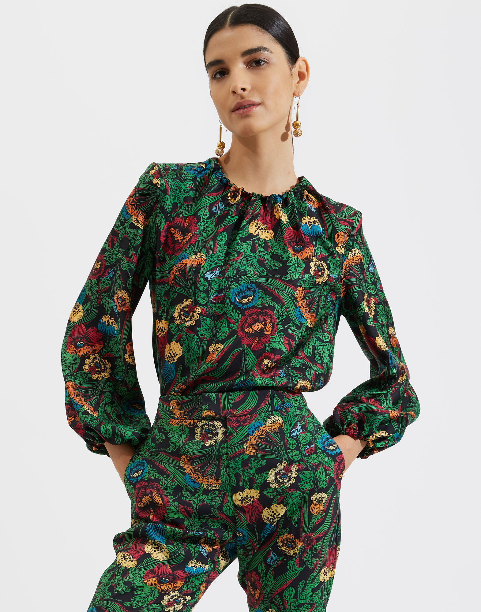 La DoubleJ Charming Top Night Garden TOP0021SIL001GAR0001