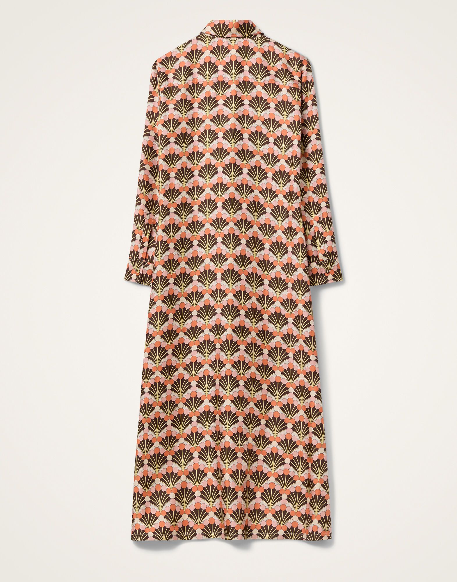 La DoubleJ Chemise Swing Dress Florette Fan Brown DRE0913SIL001FLF02BR02