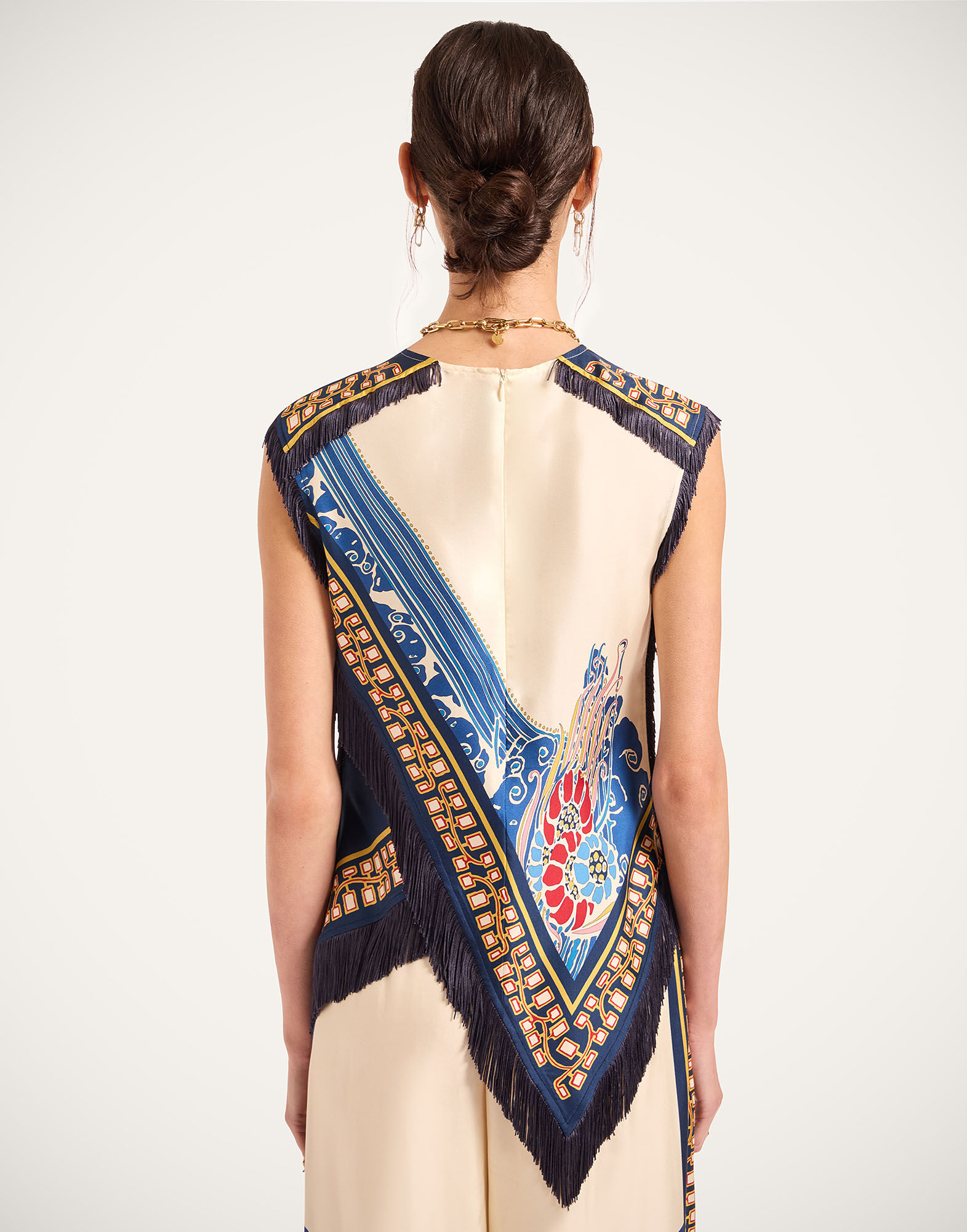 La DoubleJ Scarf Top Lemuria Plac&eacute;e Blue TOP0160SIL006LEM02BU03