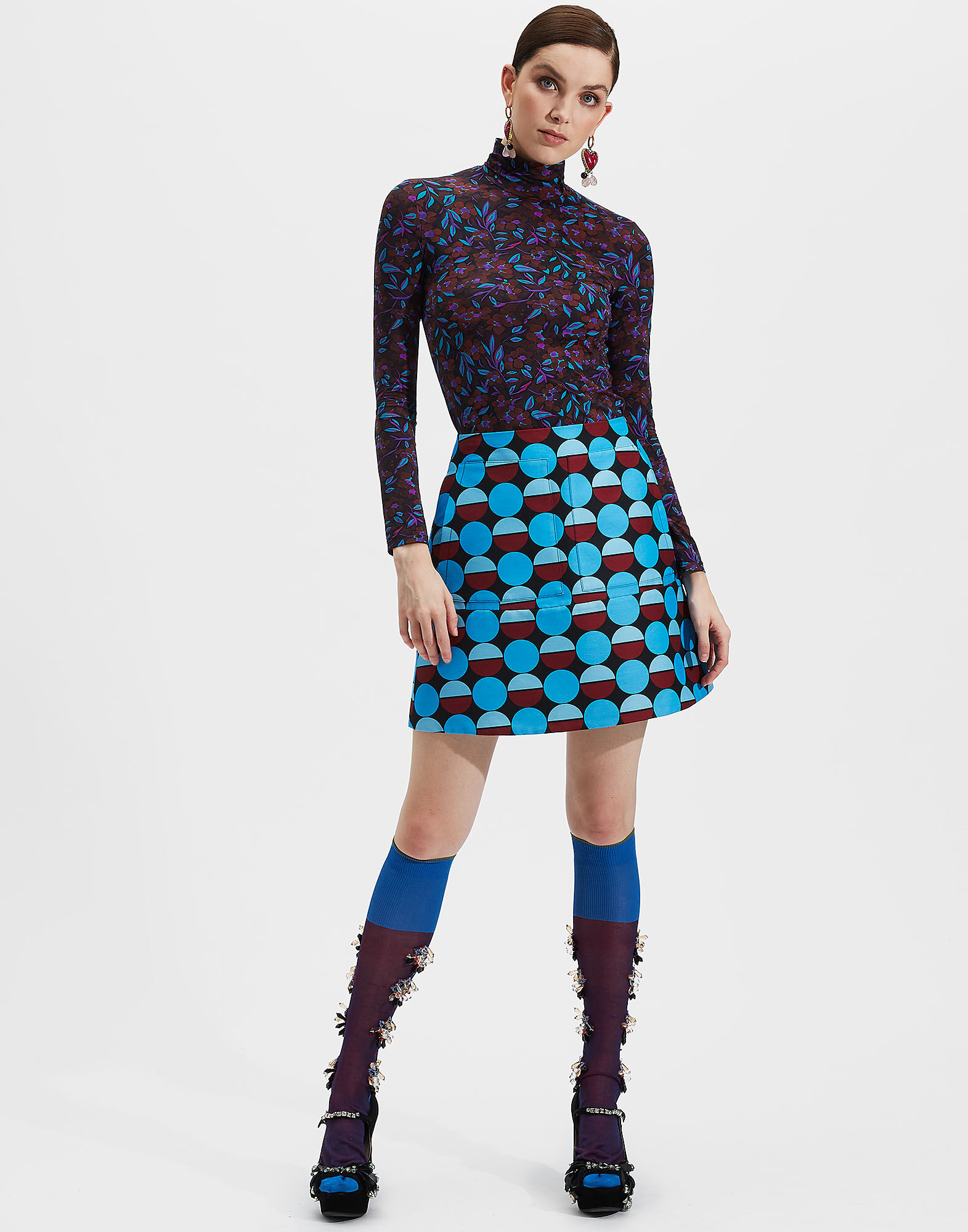 LaDoubleJ Mini Skirt Sfere Azzurro SKI0027CAD001SFE0003