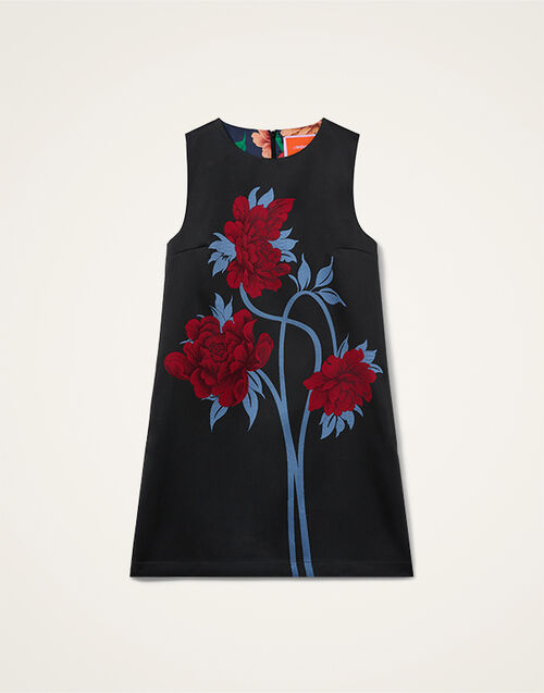 La DoubleJ Mini Column Dress Peonies Blue DRE1102JCQ135PEO08BU03