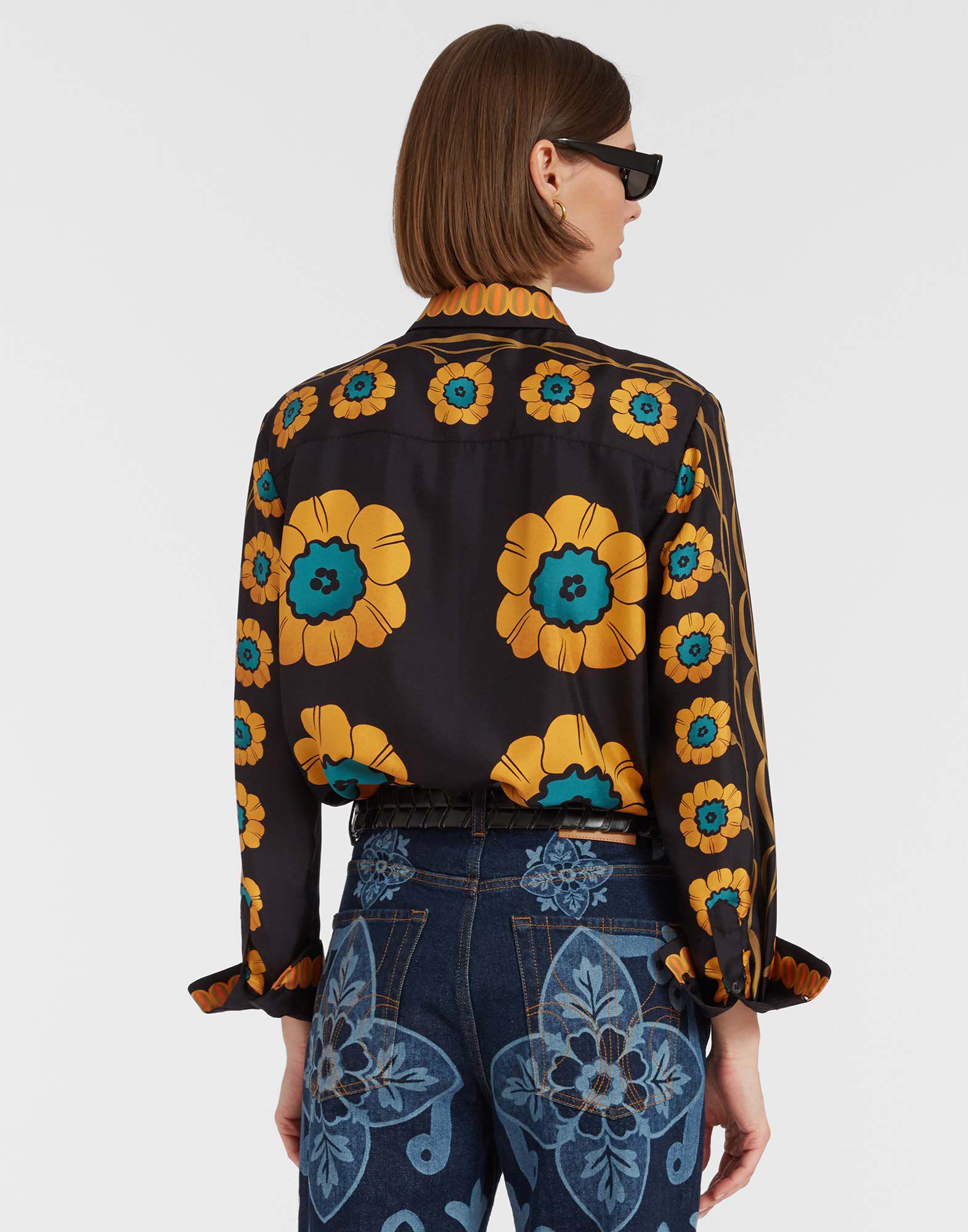 La DoubleJ Boy Shirt Daisychain Plac&eacute;e Orange SHI0040SIL006ROP04OR02