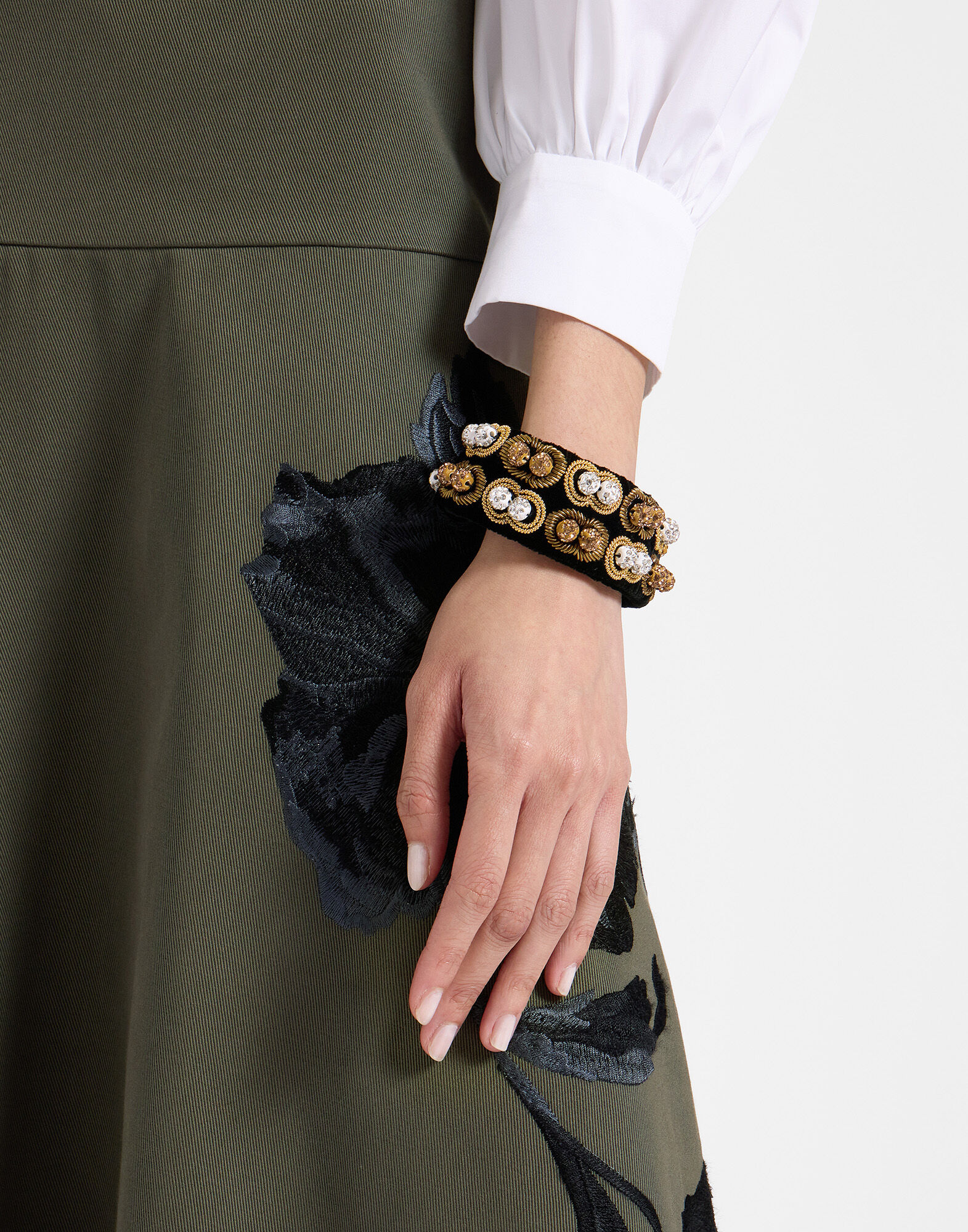 La DoubleJ Tesoro Double Bracelet Solid Black BAC0009VEL015SOLIDBL01