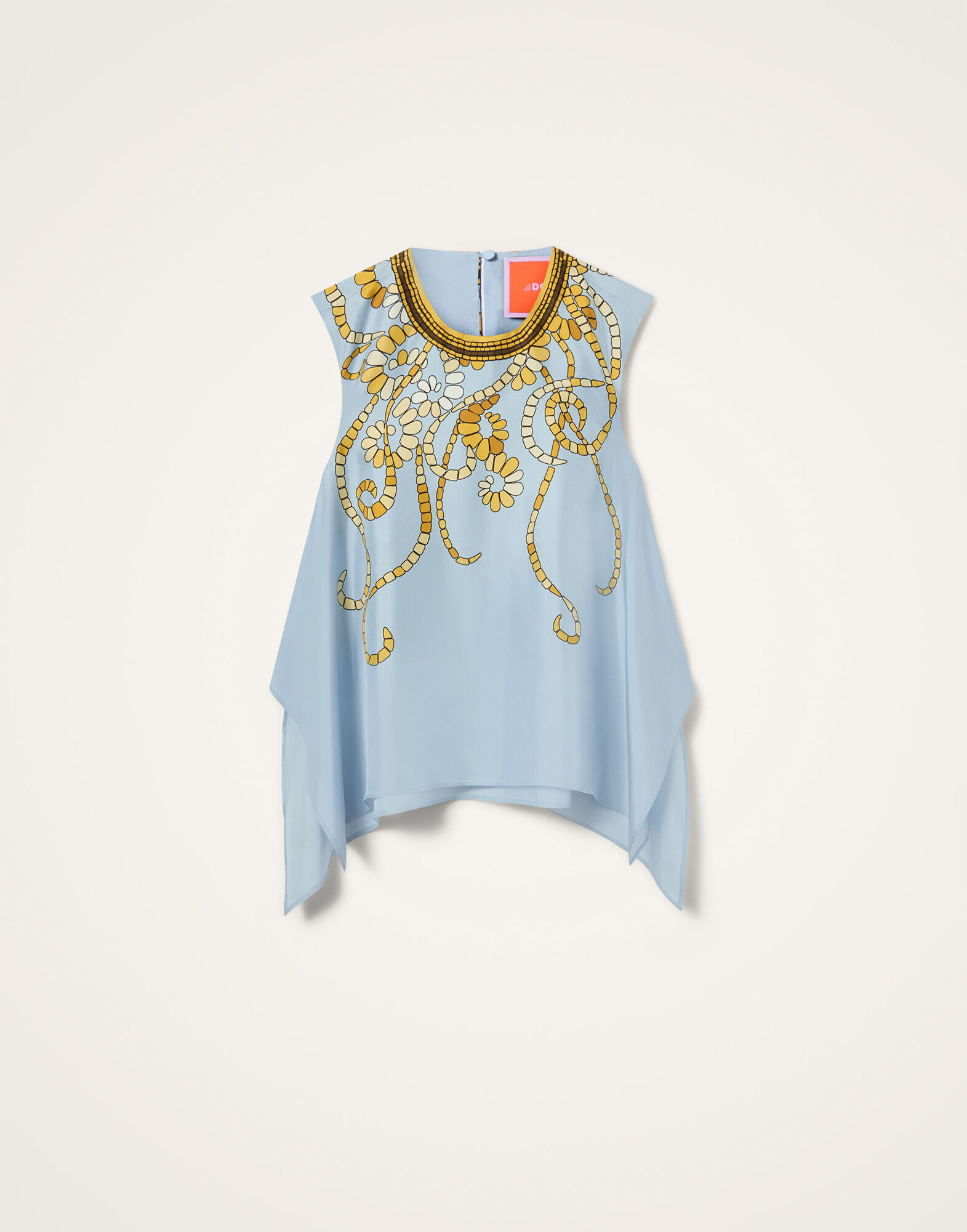La DoubleJ San Carlo Top Oceania Plac&eacute;e Light Blue TOP0157SIL006OCE01BU01