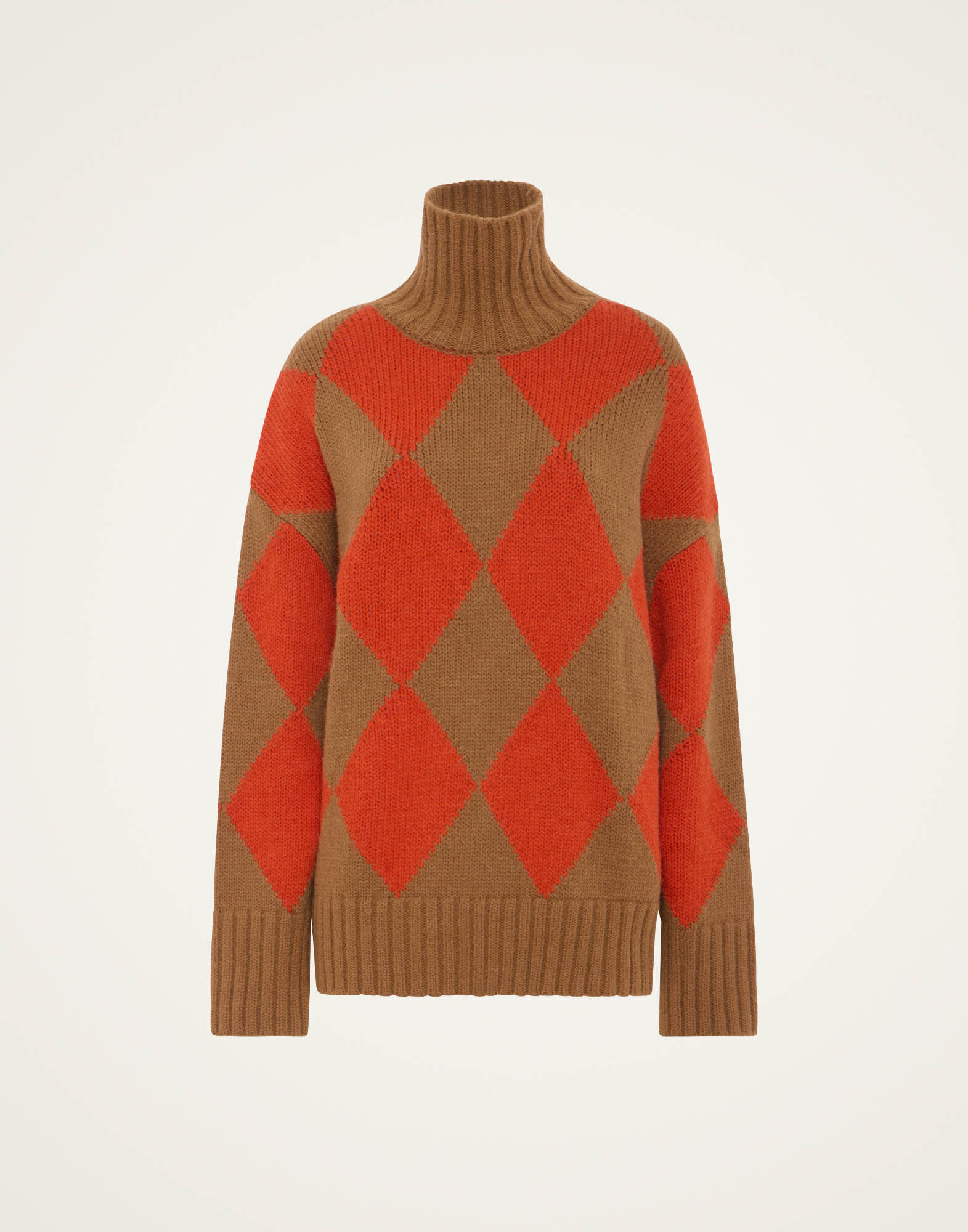 La DoubleJ Argyle Sweater Camel/Orange PUL0091KNI064VAR0123