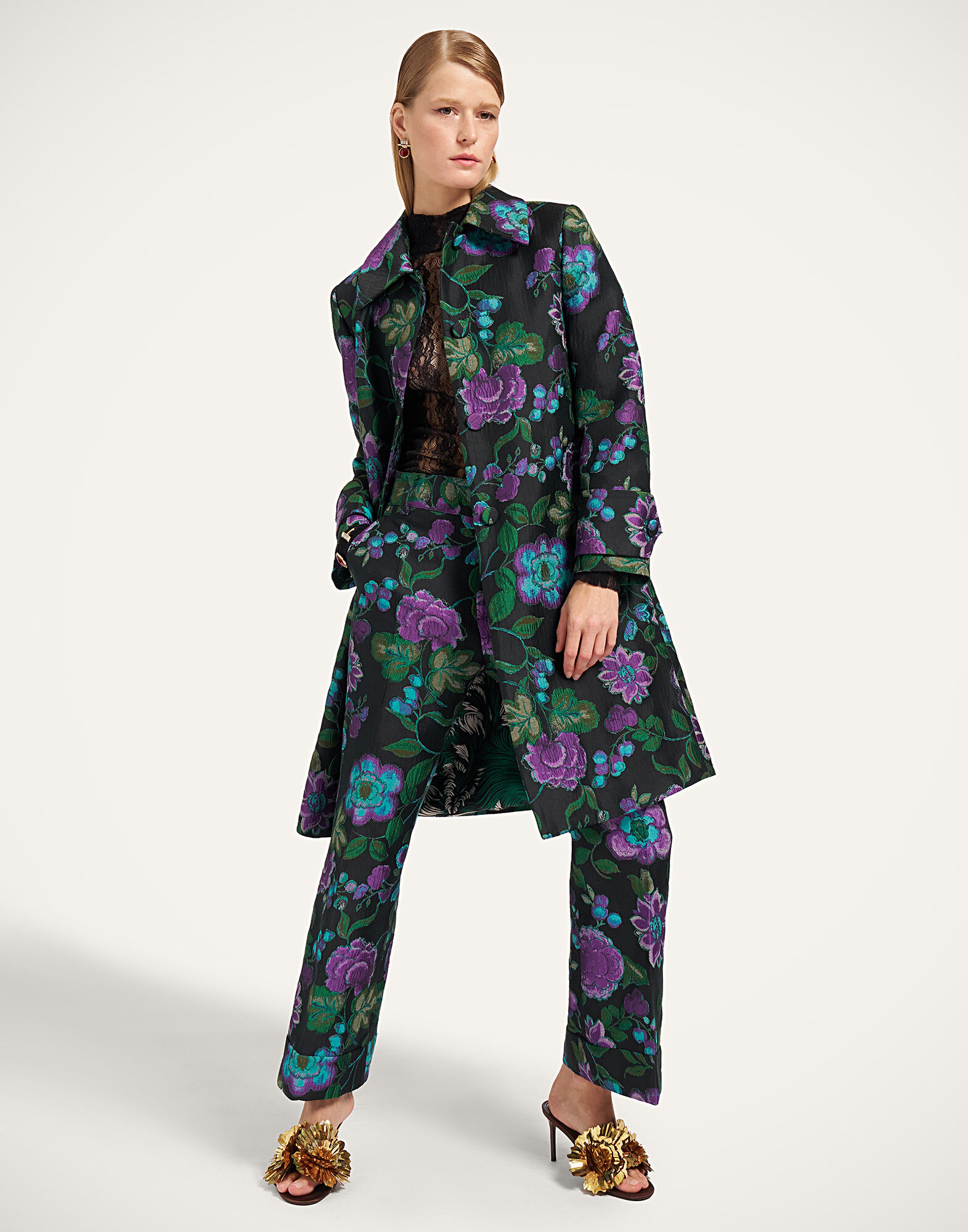 La DoubleJ Precious Coat Botanical Black JAC0122JCQ144BOT01BL01