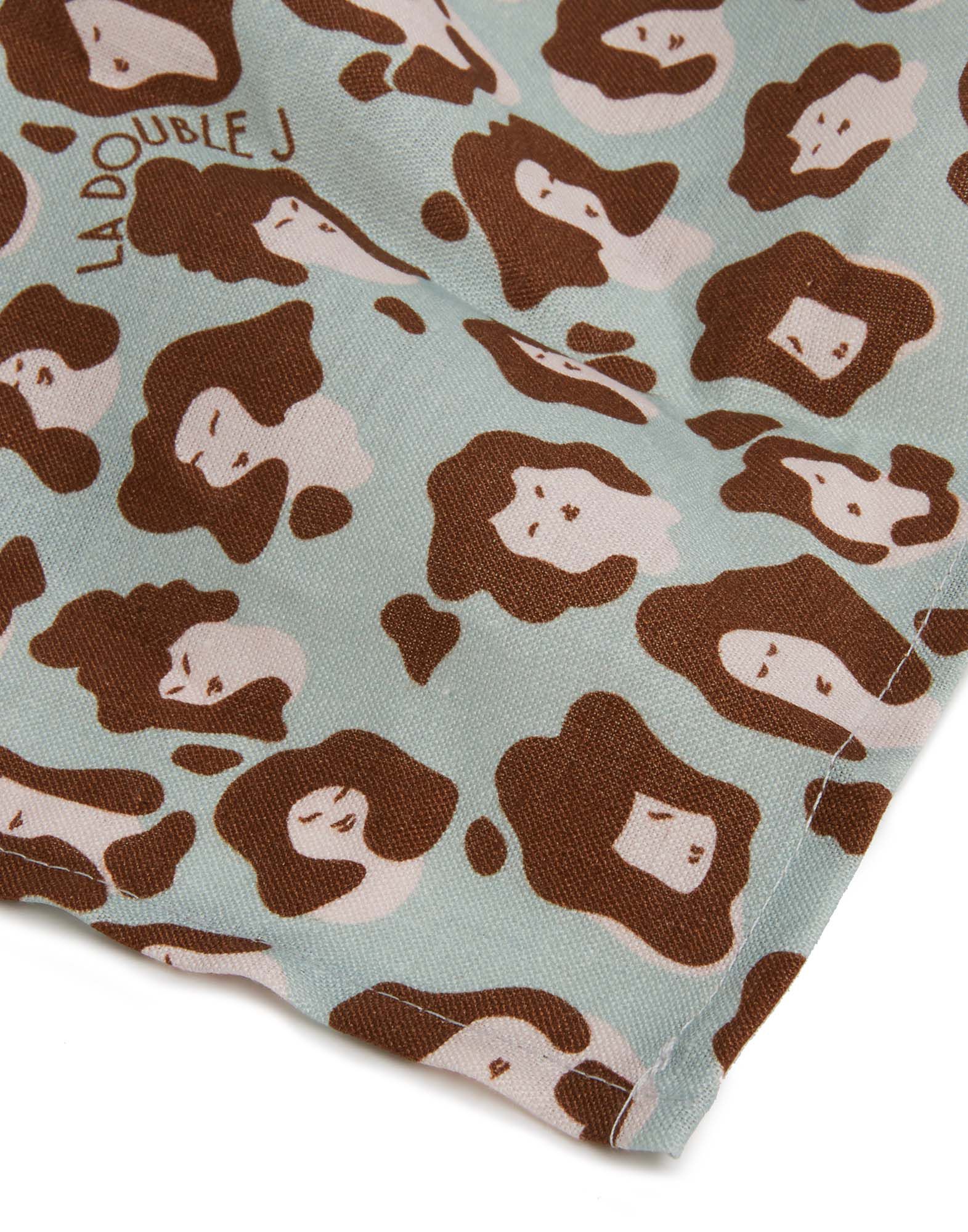 La DoubleJ Large Napkins Set Of 2 Lady Leopard Acqua NAP0006LIN001LLE0002
