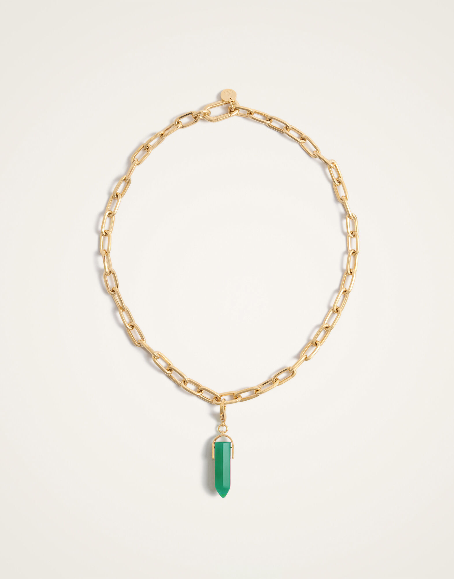 La DoubleJ Pillar Charm 24K Gold Plate & Aventurine CHM0017BRA003AGA02YE05