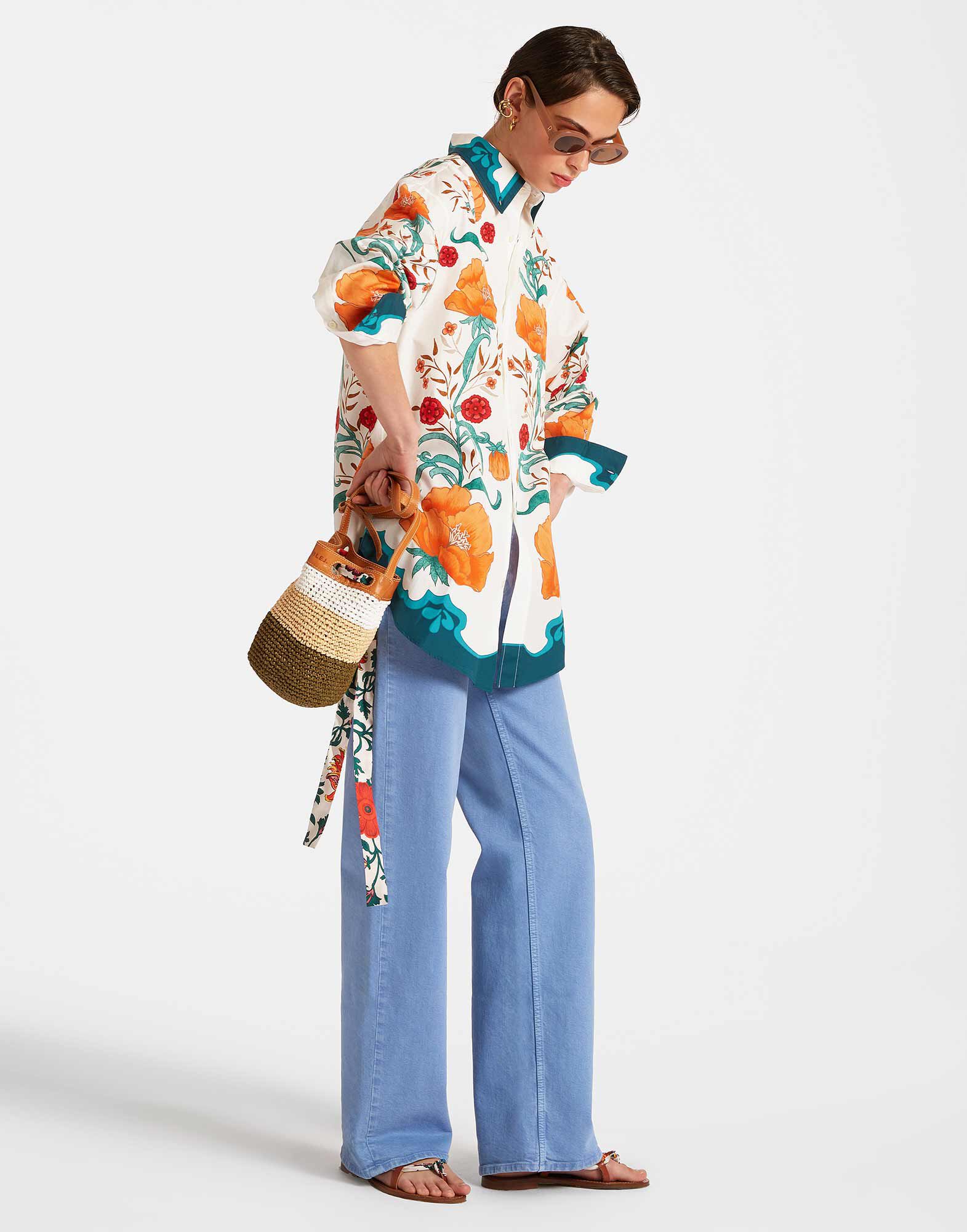 La DoubleJ Better Than Your Boyfriend's Shirt Morpheus Plac&eacute;e Orange SHI0092COT039MOR01OR02