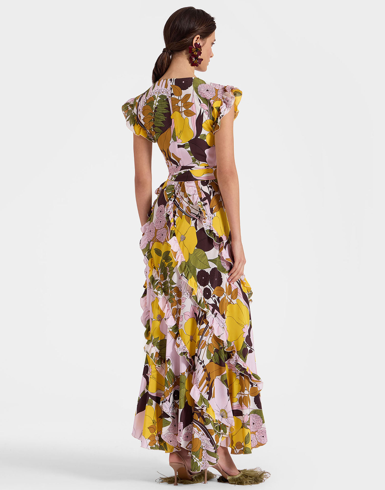 La DoubleJ Lollipop Wrap Dress Big Flower Rose Pink DRE0557CRE001BFL03PI01