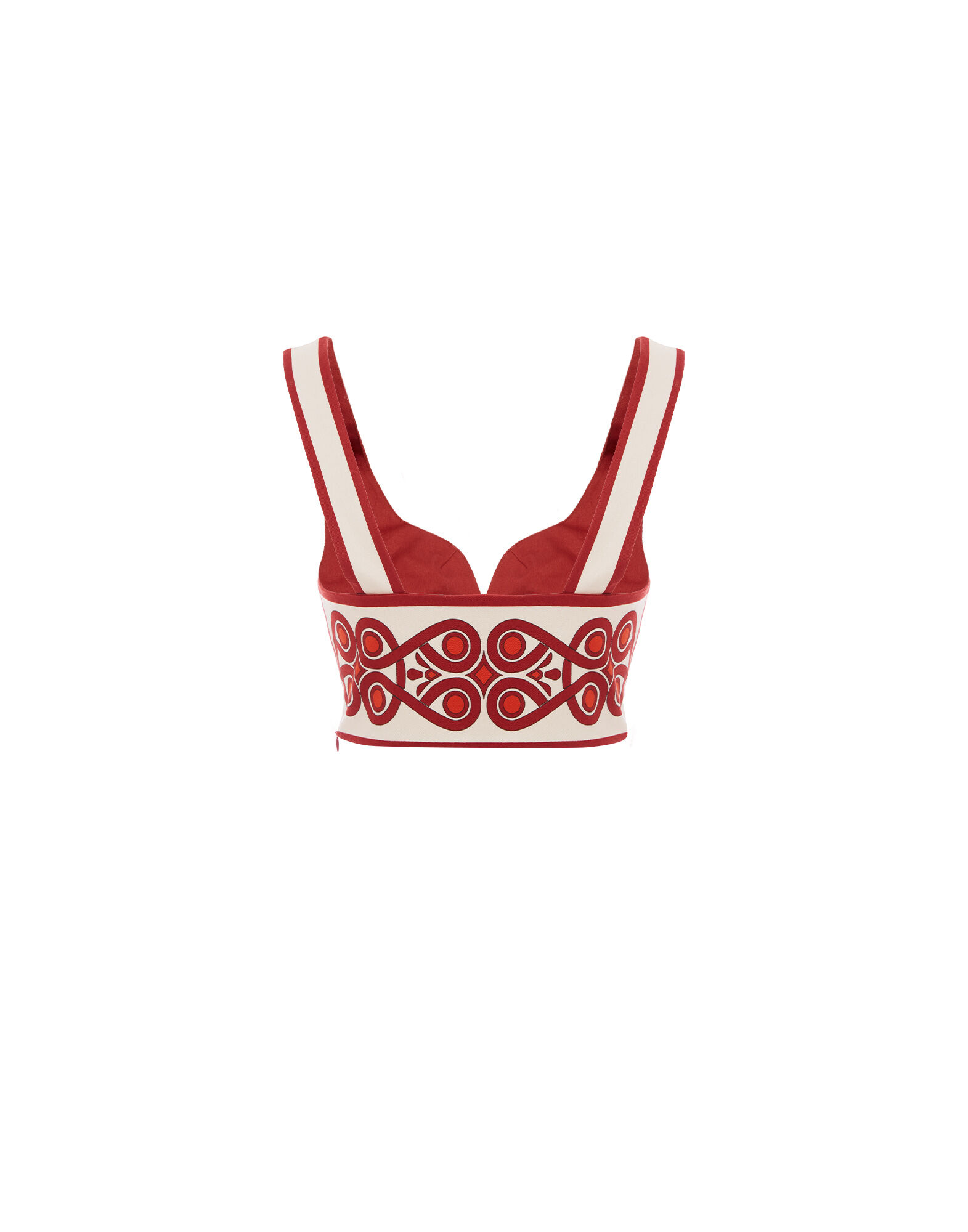 La DoubleJ Baia Crop Top Medallion Plac&eacute;e Cream TOP0094COT037MED01WH03