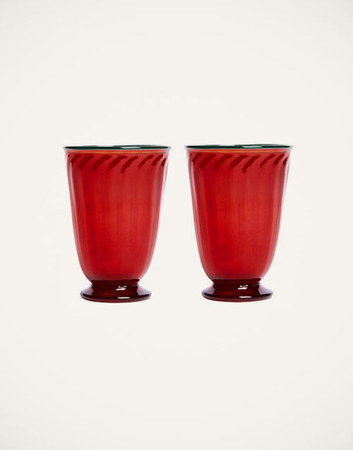 La DoubleJ Rainbow Glasses Set Of 2 Red GLA0014MUR001RED0001