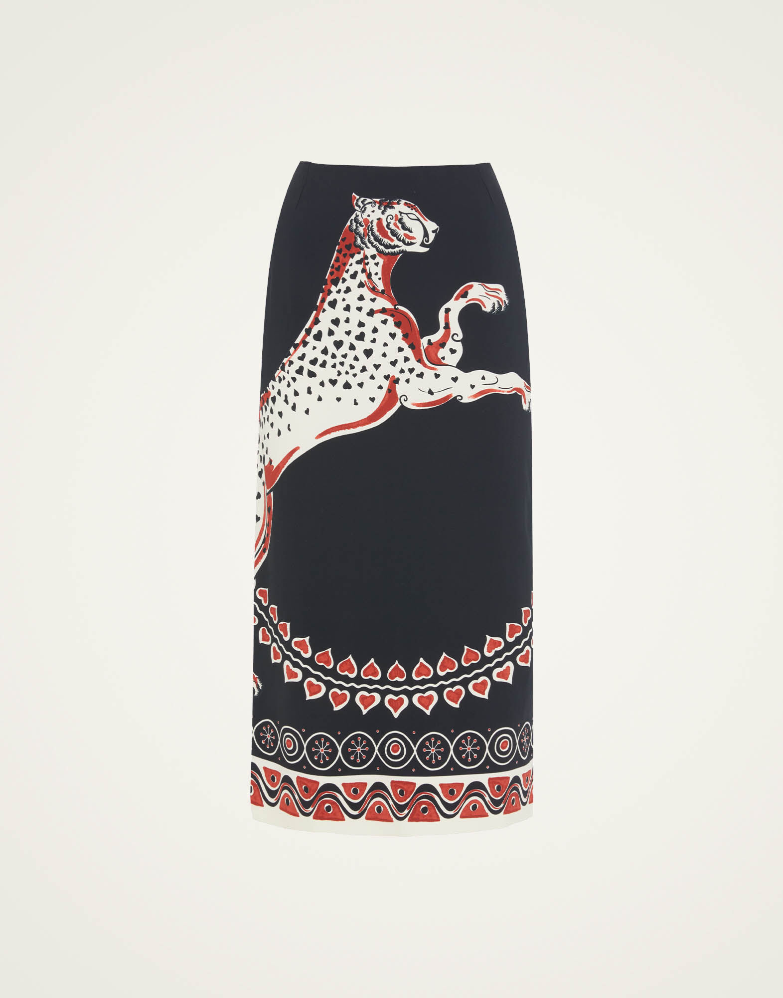 La DoubleJ Pencil Skirt Gattopardo Plac&eacute;e Black SKI0022VIS011GAT01BL01