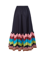 La DoubleJ Sunset Skirt &#40;Plac&eacute;e&#41; Sunset Navy Plac&eacute;e SKI0056COT015SUS0003