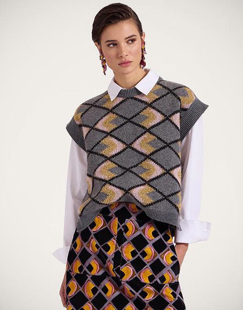 La DoubleJ Half-Light Gilet Half-Light Grey PUL0223KNI132VA307GY02