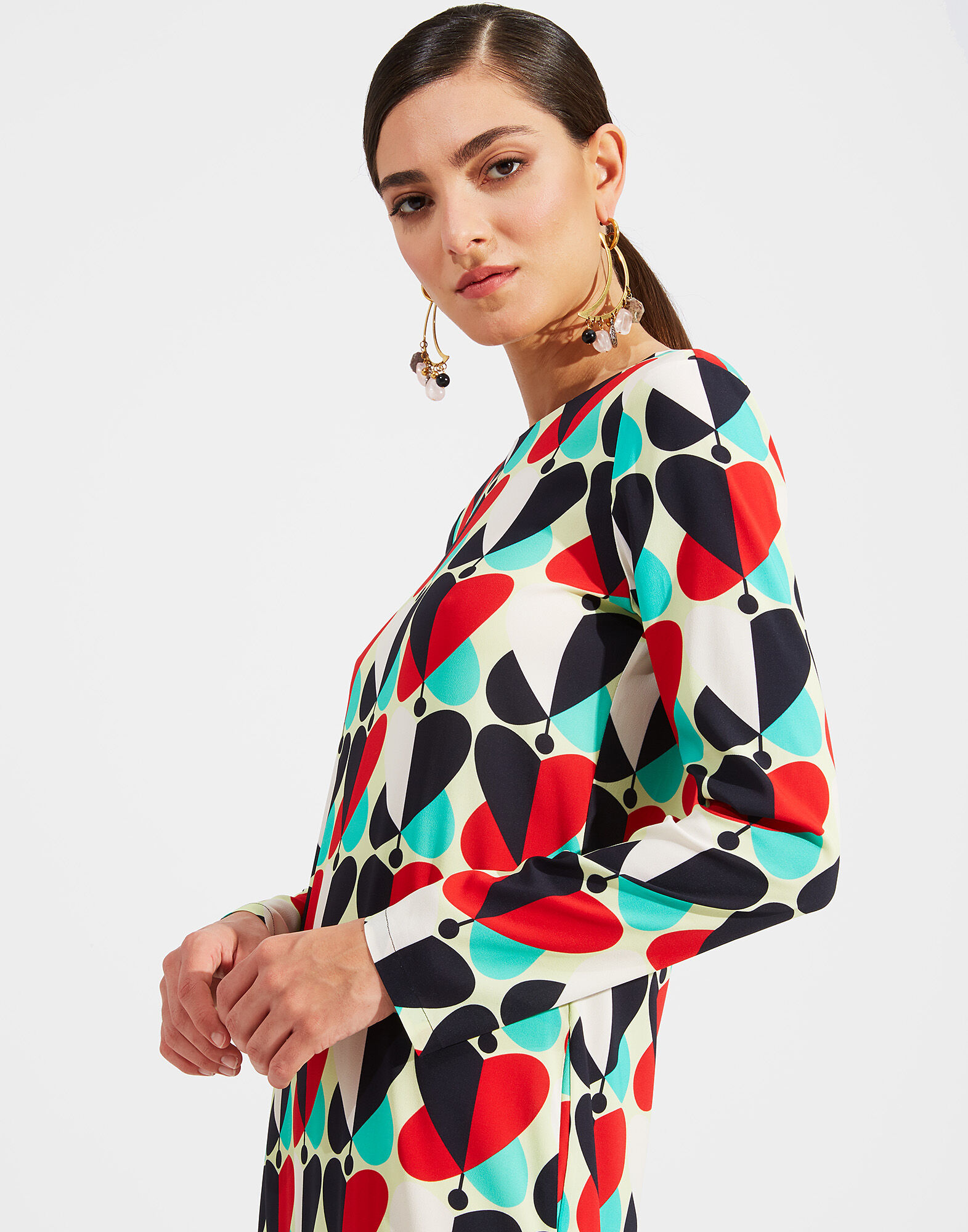 LaDoubleJ Long Sleeve Swing Dress Farfalle Rosso DRE0184VIS001FAR0004