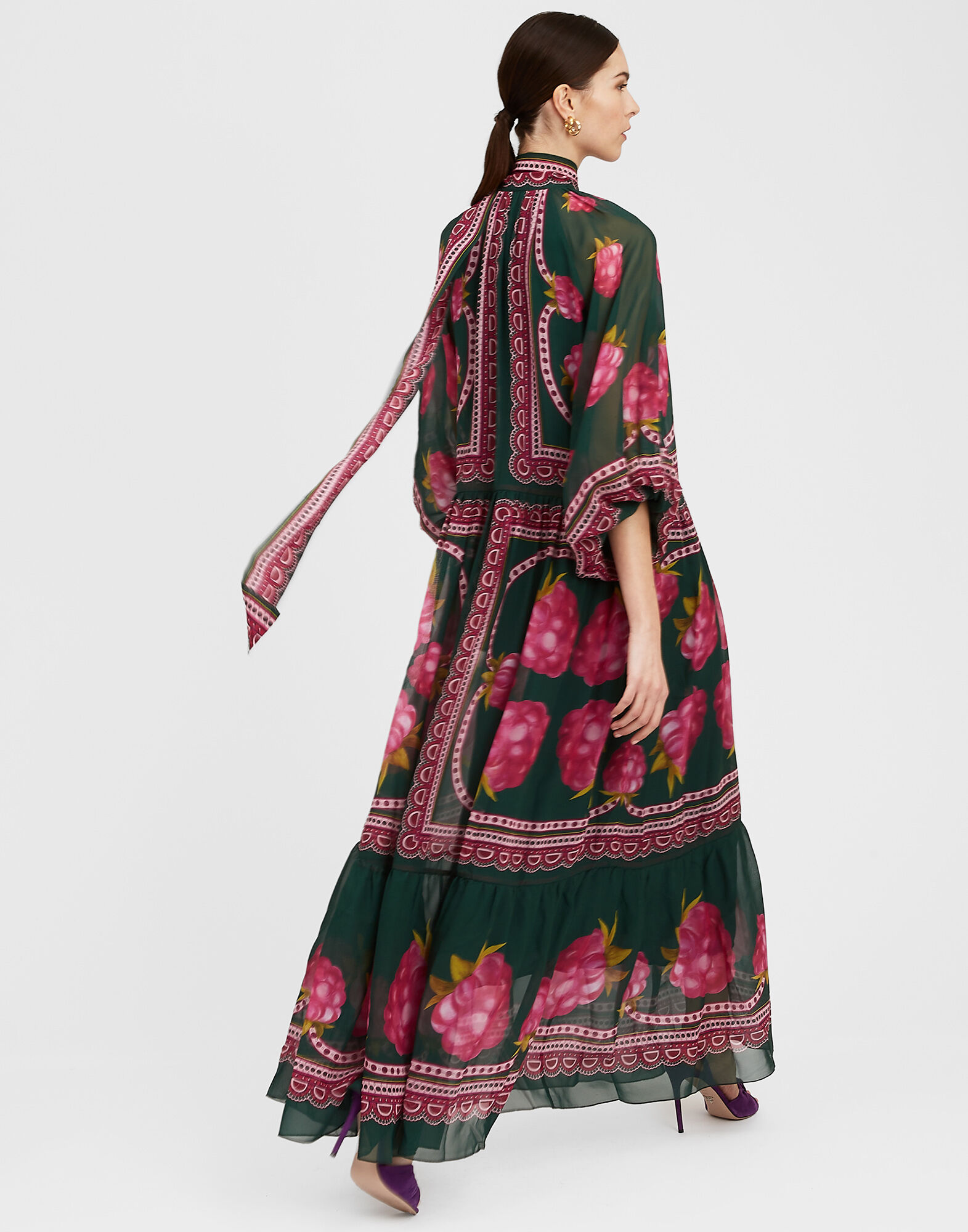 La DoubleJ Athena Dress Lampone Plac&eacute;e Emerald DRE0618SIL014FMB06GR04