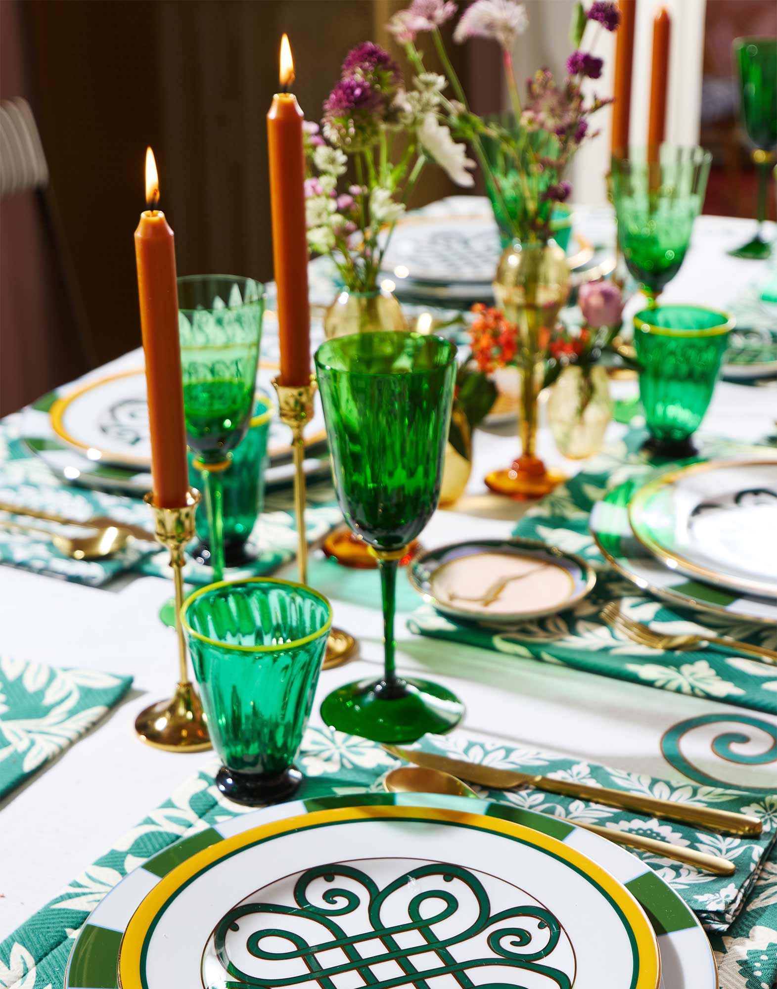 La DoubleJ Wine Glasses Set Of 2 Green GLA0020MUR001GRE0001