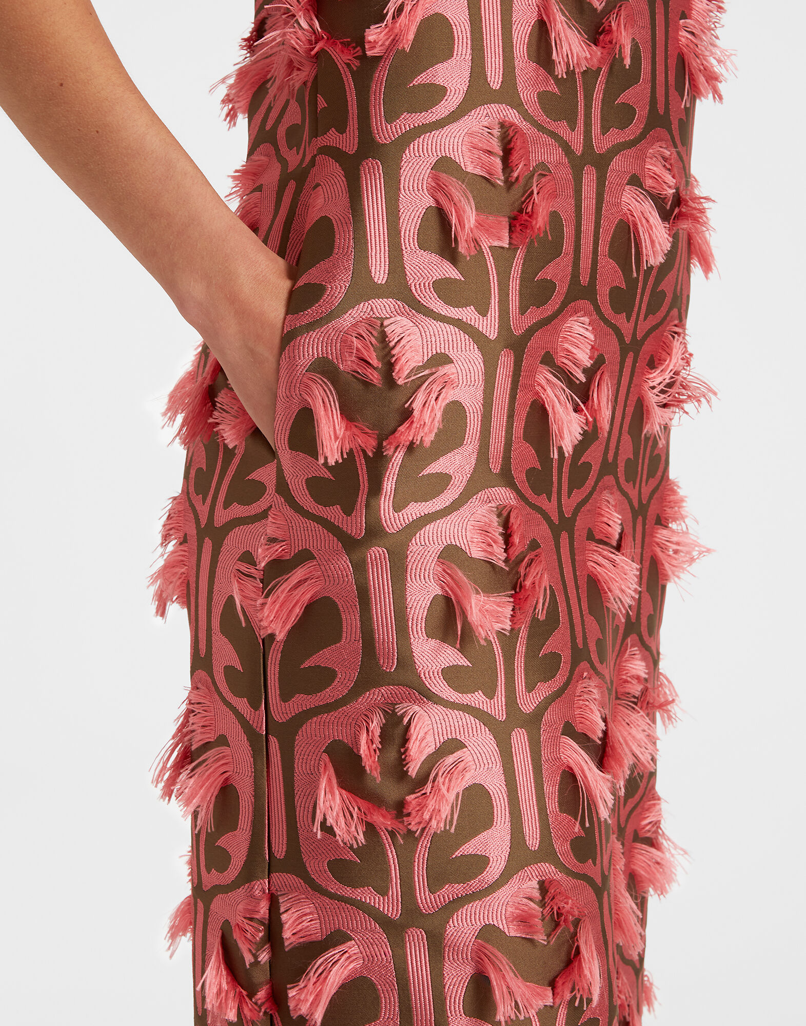 La DoubleJ Column Dress Grove Kaki/Pink DRE0389JCQ043GRV03PI01