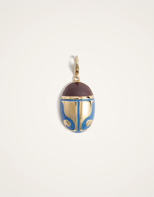 La DoubleJ JJ Scarab Charm 24K Gold Plate & Blue Enamel CHM0023MET002SOLIDBU03