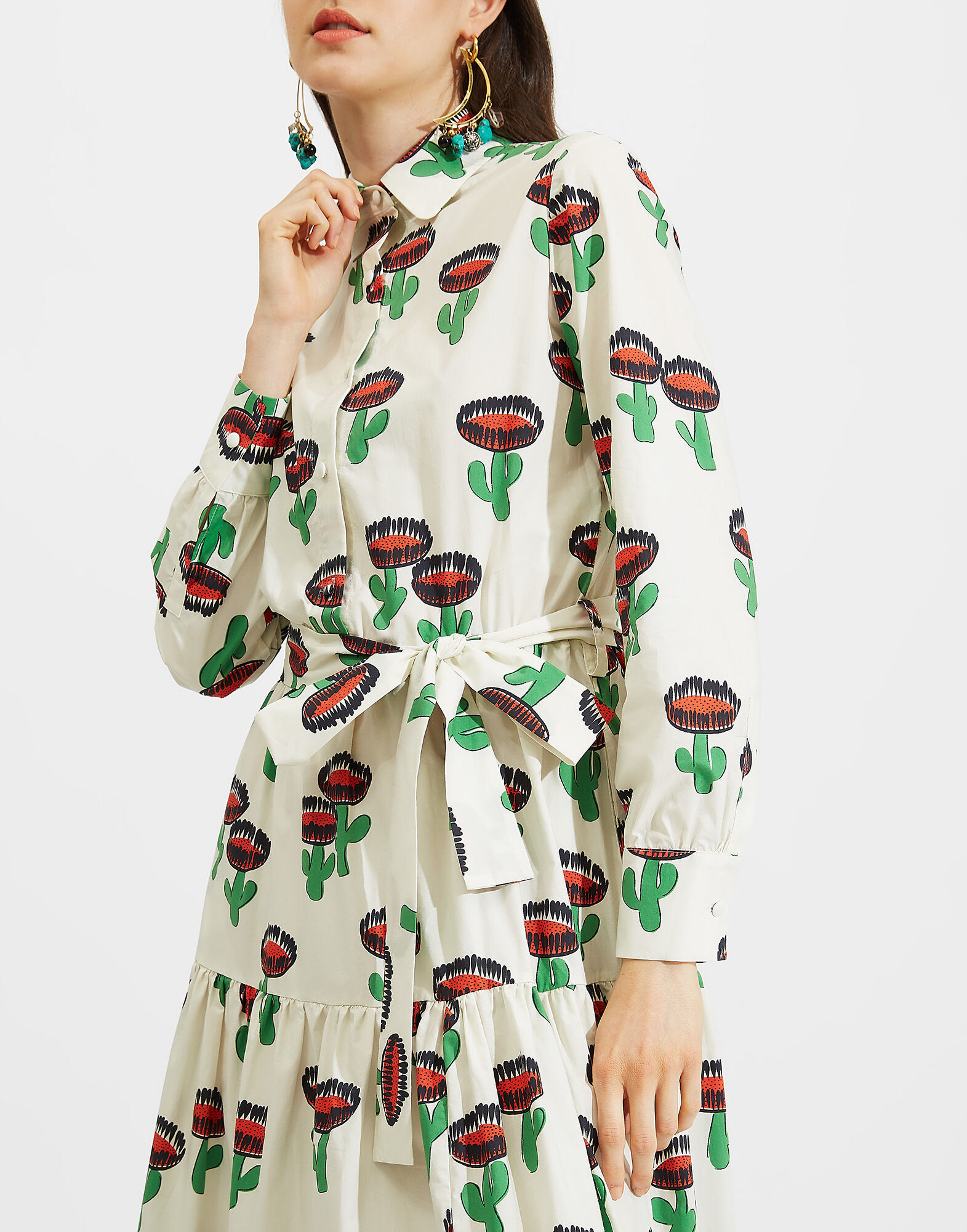 LaDoubleJ Bellini Dress Chirpy Cactus DRE0016COT001CHI0001