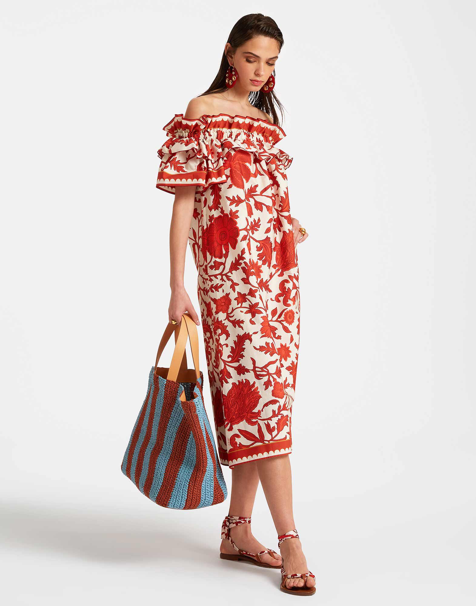 La DoubleJ Breakfast Dress Dragonflower Red DRE0331COT039DRE01RE01