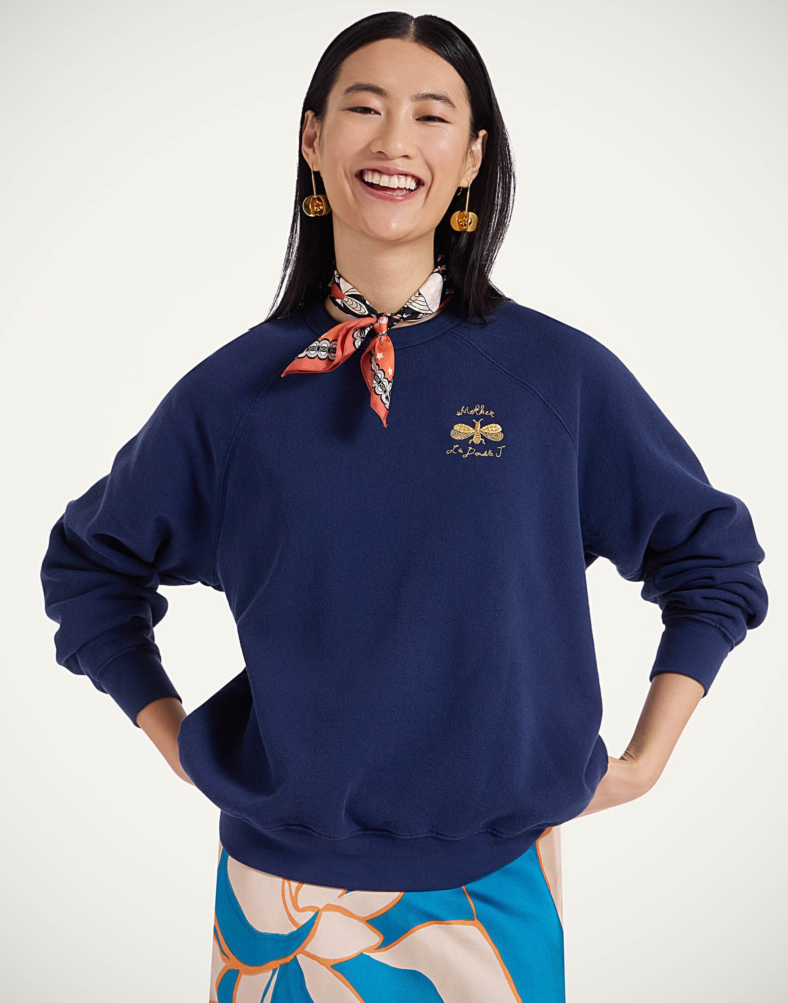 La DoubleJ The Biggie Concert Sweatshirt Bug Off Blue SWE0041JER060BUG01BU03