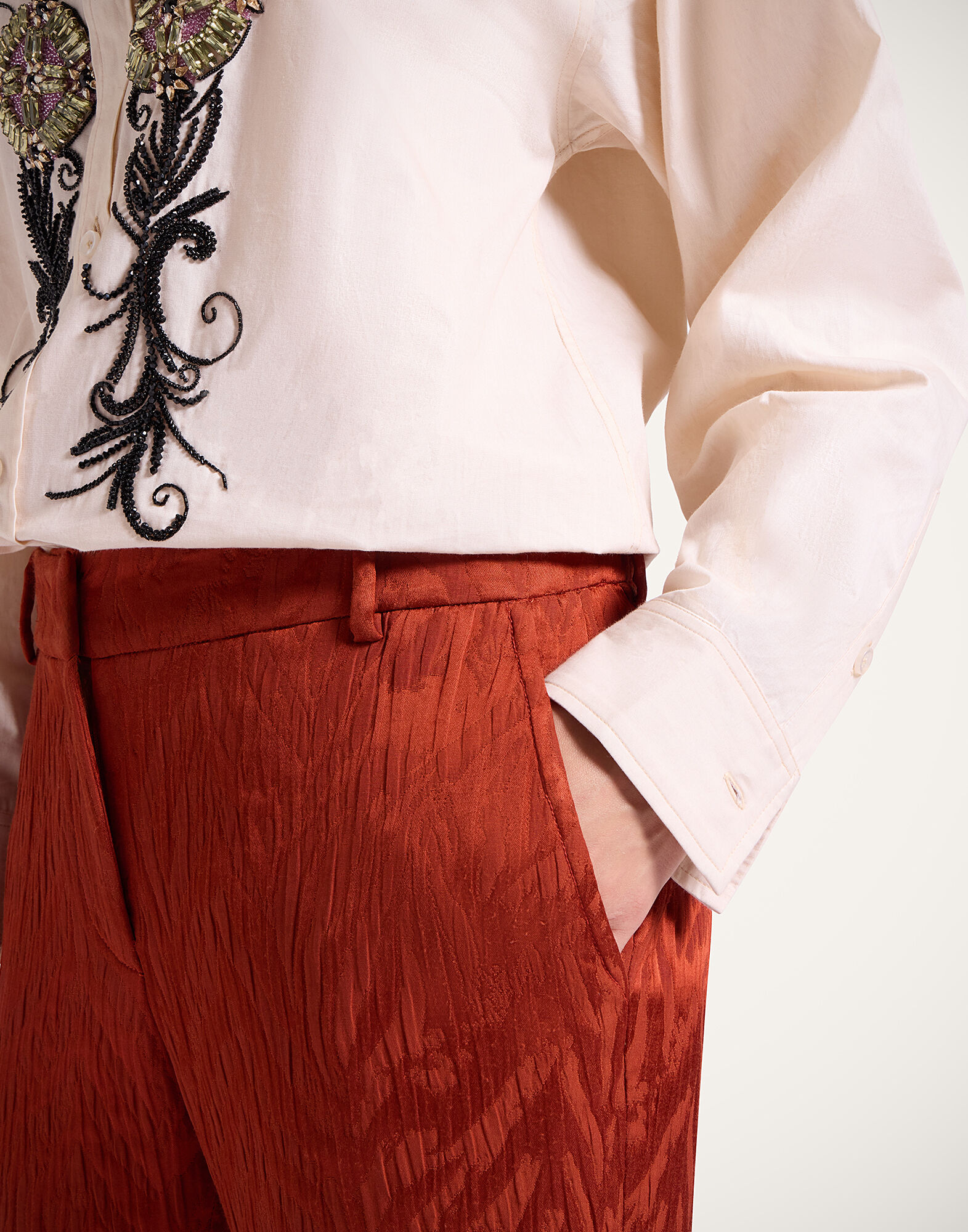 La DoubleJ 24/7 Pants Animalier Rust TRO0069JCQ118ANI02OR04