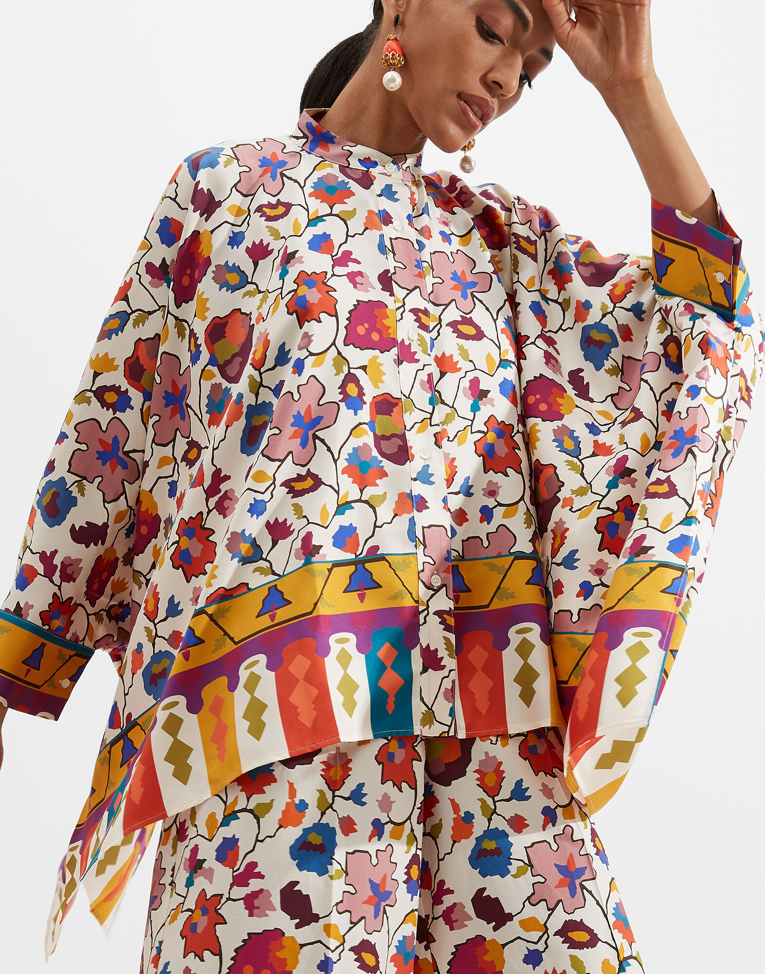 La DoubleJ Foulard Shirt Maple Plac&eacute;e SHI0059SIL006MAP0003