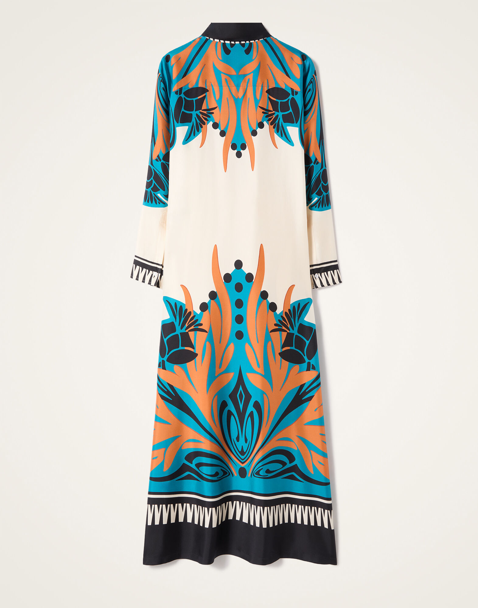 La DoubleJ Chemise Swing Dress Florence Plac&eacute;e Ivory DRE1090SIL006FLO02WH04