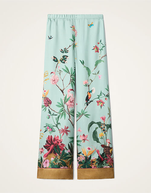 La DoubleJ Pajama Pants Zooflora Placée Light Blue TRO0116SIL001ZOF04BU01