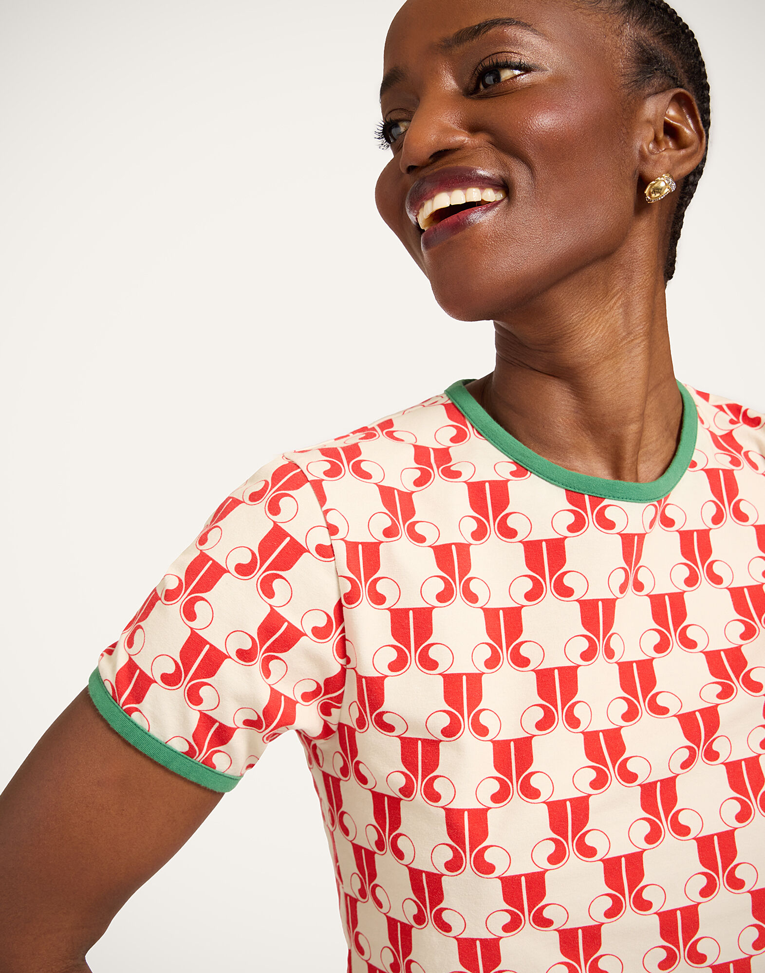 La DoubleJ The Cu-Tee Crop La DoubleJ Monogram Red TSH0068JER076DJM01RE01