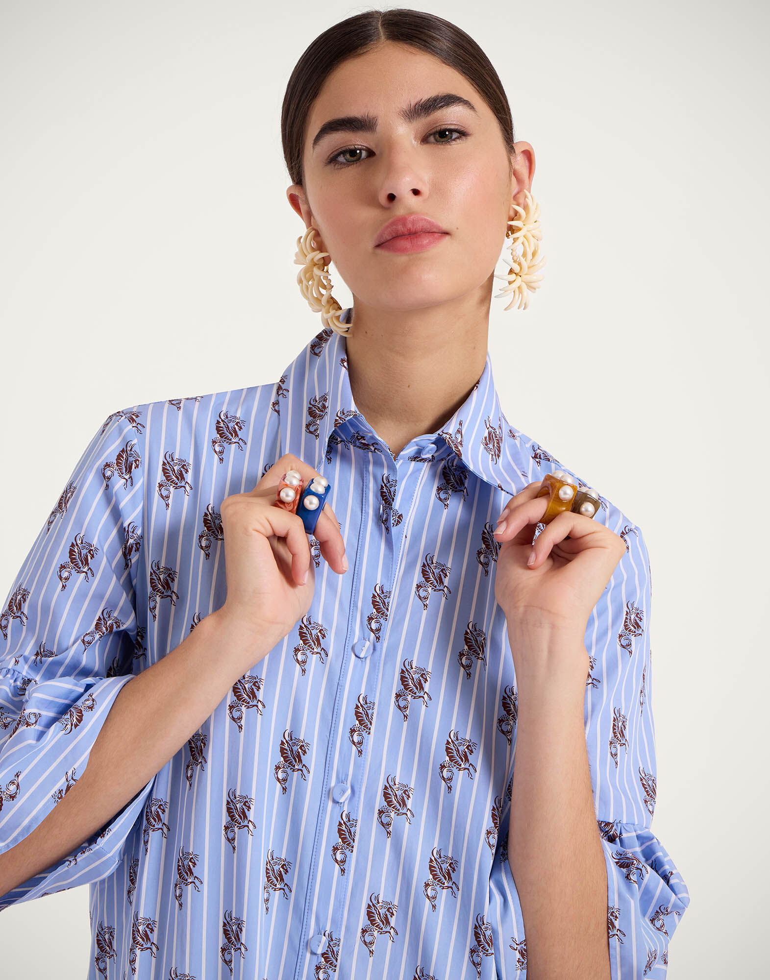 La DoubleJ Choux Dress Gryphos Light Blue DRE0193COT059GRY03BU01