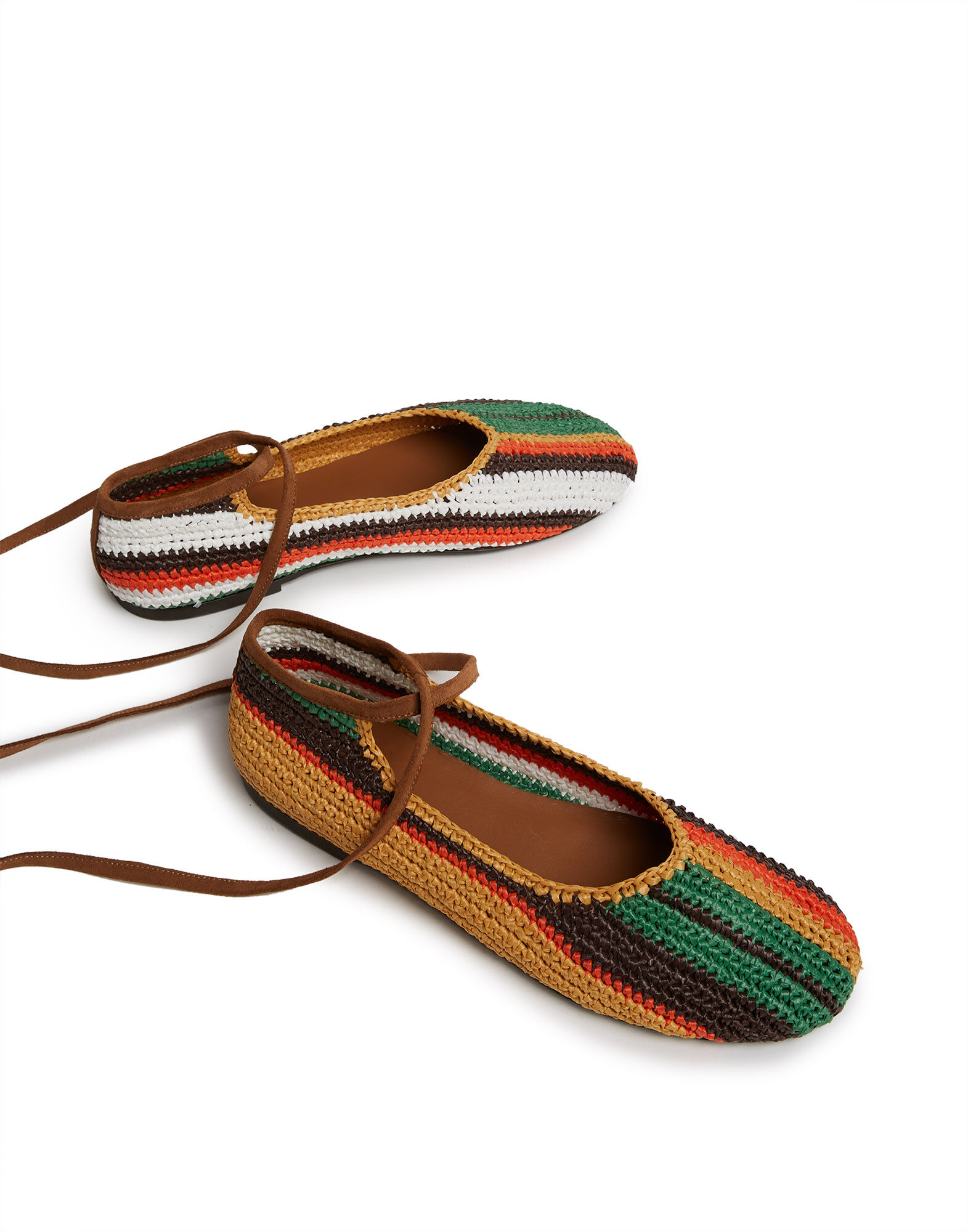 La DoubleJ Ballerina Flats Multicolor Cioccolato SHO0061RAF001MUL65BR07