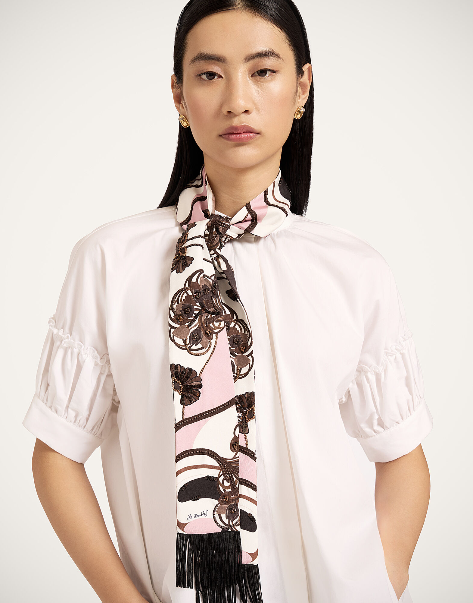 La DoubleJ Skinny Scarf Ambrosia Plac&eacute;e Pale Pink SCA0098SIL006AMB03PI02