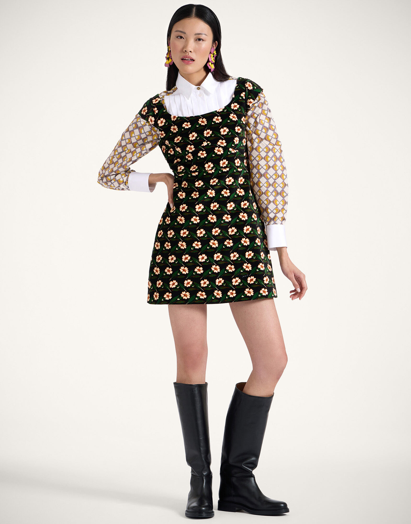 La DoubleJ Mini Arabesque Dress Mayfair Black DRE0833VEL001MAY01BL01