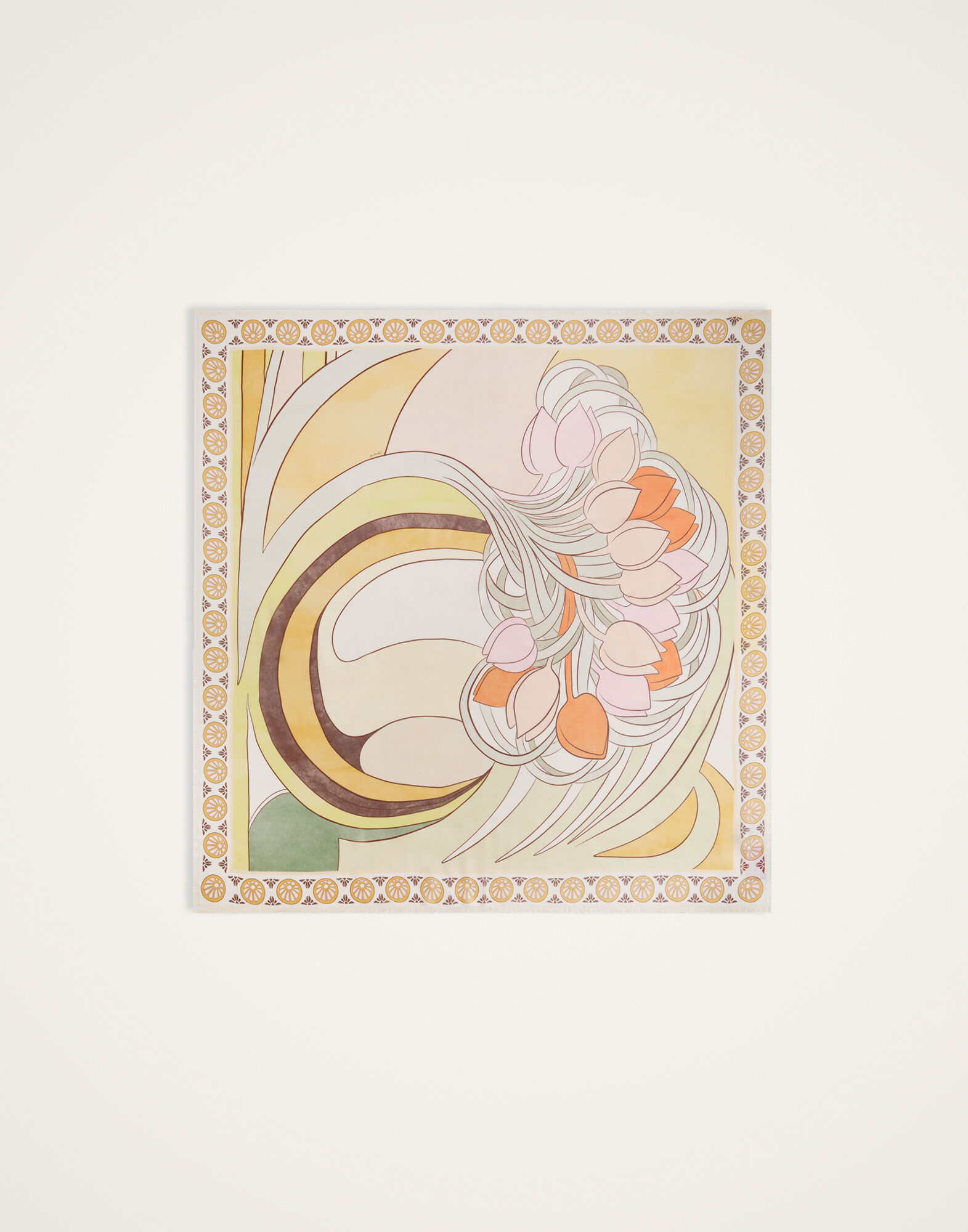 La DoubleJ Foulard 140 Tulip Plac&eacute;e Pale Pink SCA0060MOS001TUL07PI02