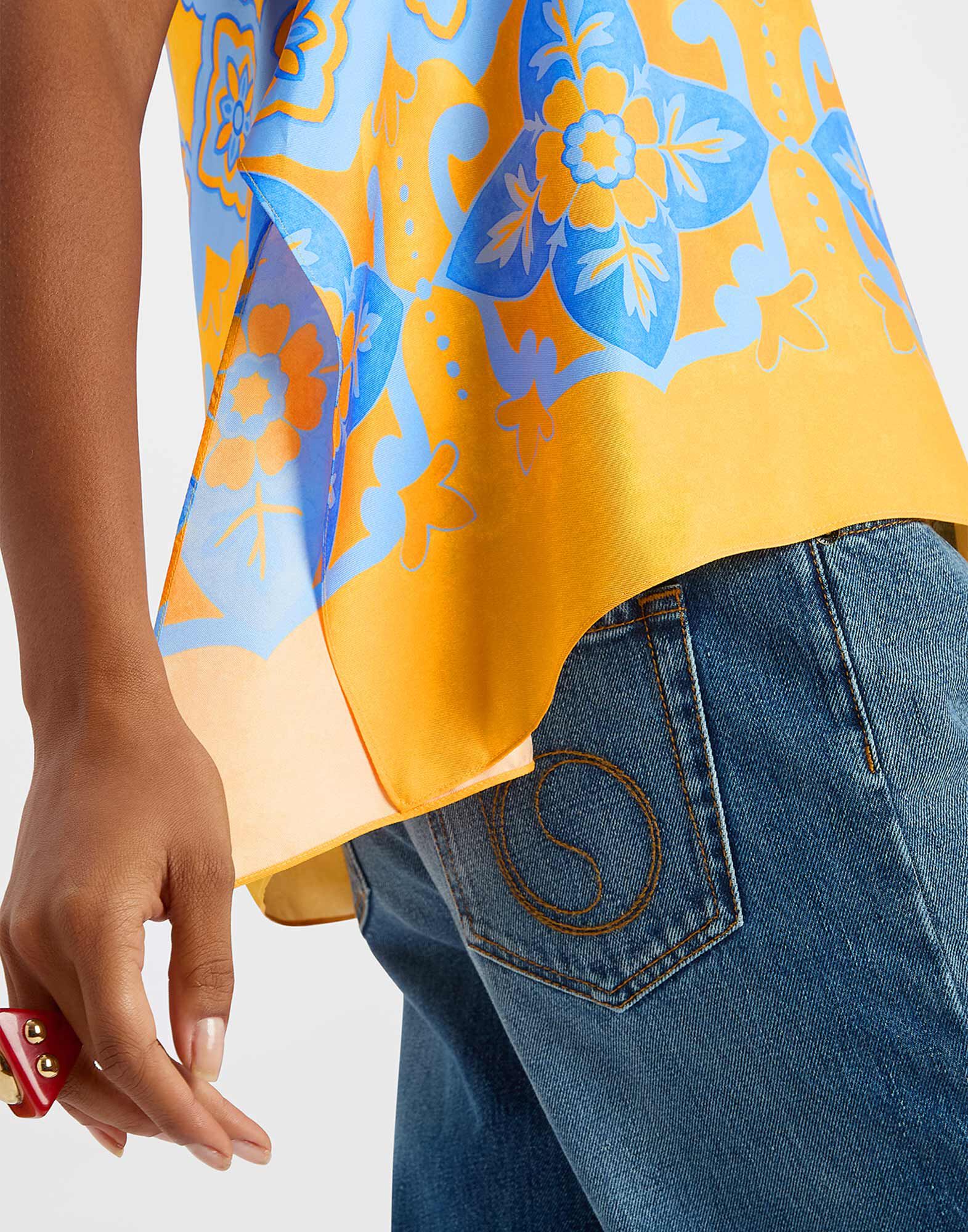 La DoubleJ San Carlo Top Partenope Light Blue TOP0092SIL001PRT01BU01