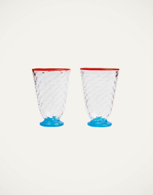 La DoubleJ Quilted Glasses Set Of 2 Blue GLA0025MUR001QUI01BU03