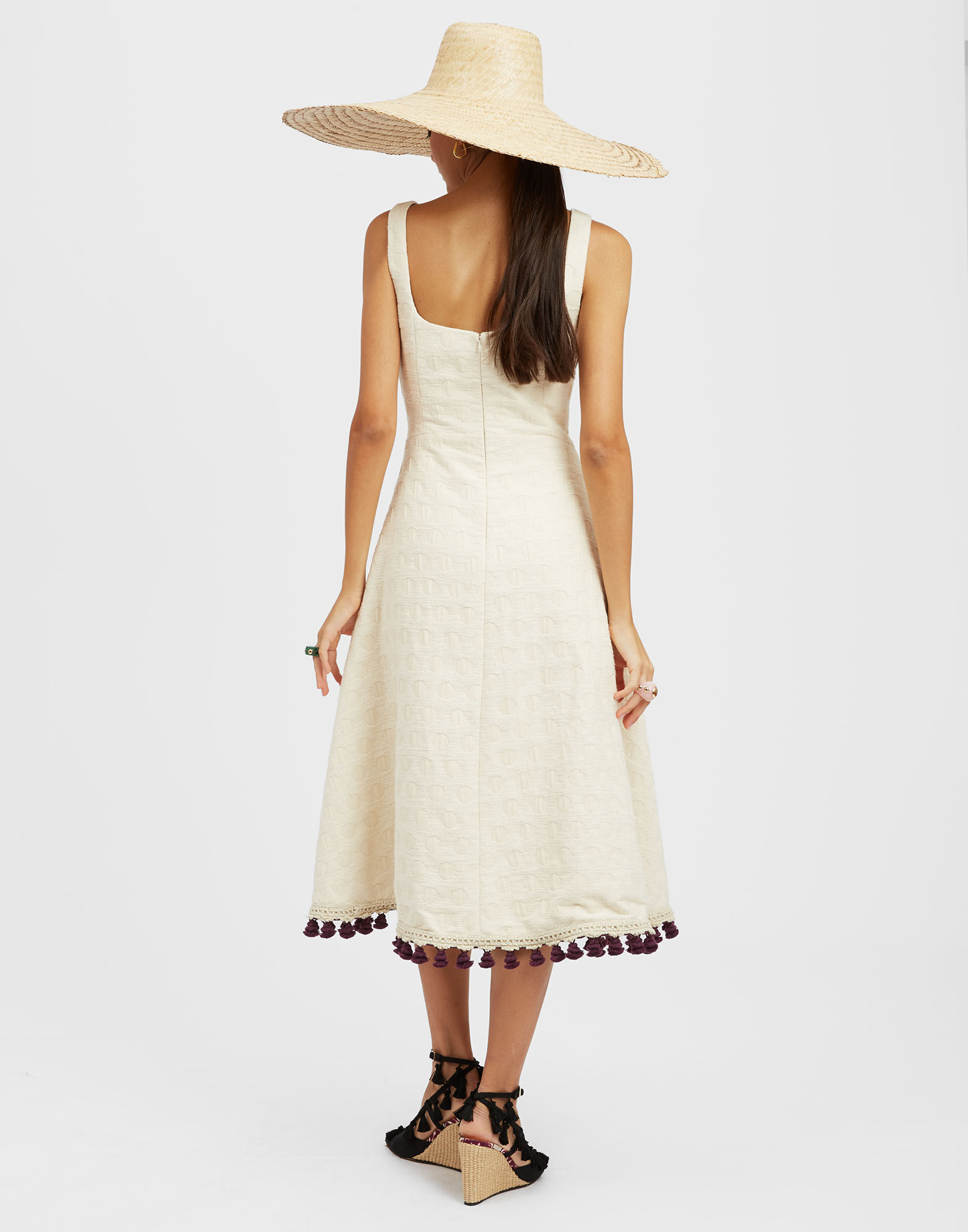 La DoubleJ Sophia Dress Embroidered Creamy DRE0682JCQ076CRA01WH03