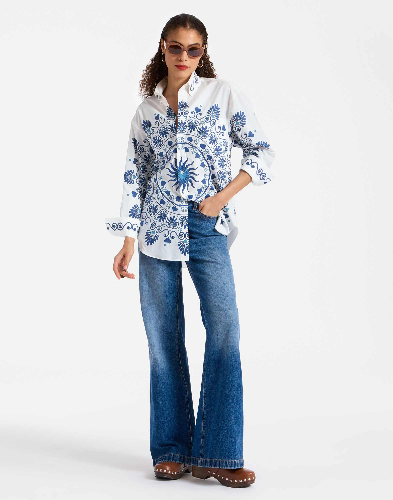 La DoubleJ Better Than Your Boyfriend's Shirt Olympus Plac&eacute;e Cream SHI0092COT015OLY01WH03