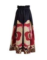 La DoubleJ Sardegna Skirt &#40;Plac&eacute;e&#41; Poppies Fuxia Plac&eacute;e SKI0044COT015PPP0004