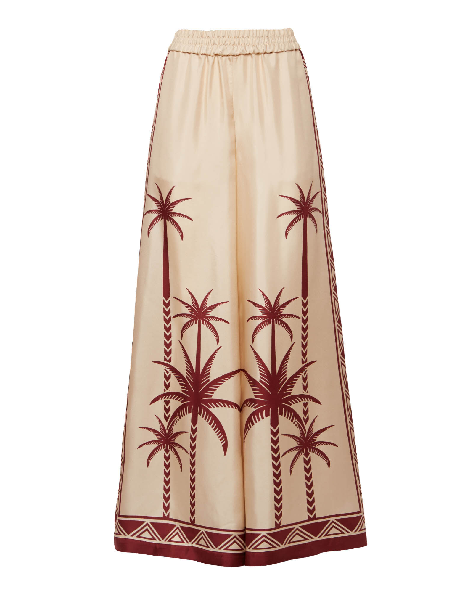 La DoubleJ Palazzo Pants Date Palms Plac&eacute;e Ivory TRO0026SIL006DAT01WH04